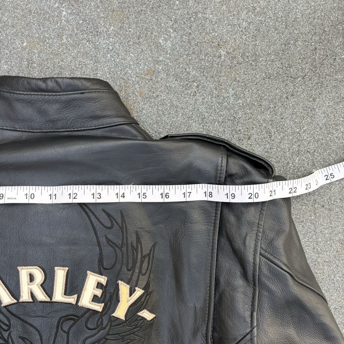 Harley Davidson × Vintage Vintage Crazy Harley Davidson Biker Leather Jacket Size US M / EU 48-50 / 2 - 7 Thumbnail