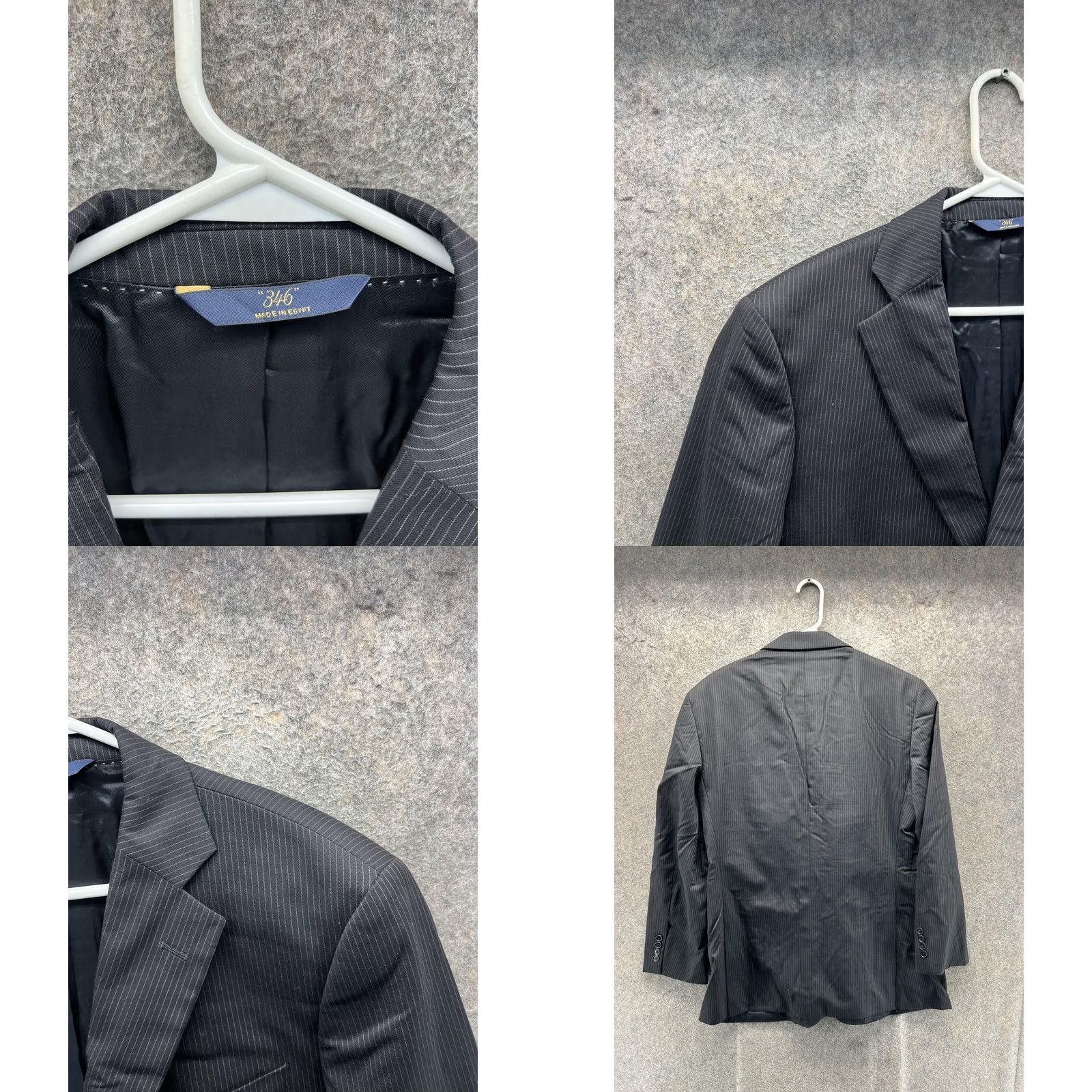 Brooks Brothers Brooks Brothers 346 Suit Jacket Mens Large 43R Black Gray Pinstripe Wool Stretch Notch Lapel Single-Breasted 2-Button Formal Business Shirt/Coat Size 42R - 8 Thumbnail
