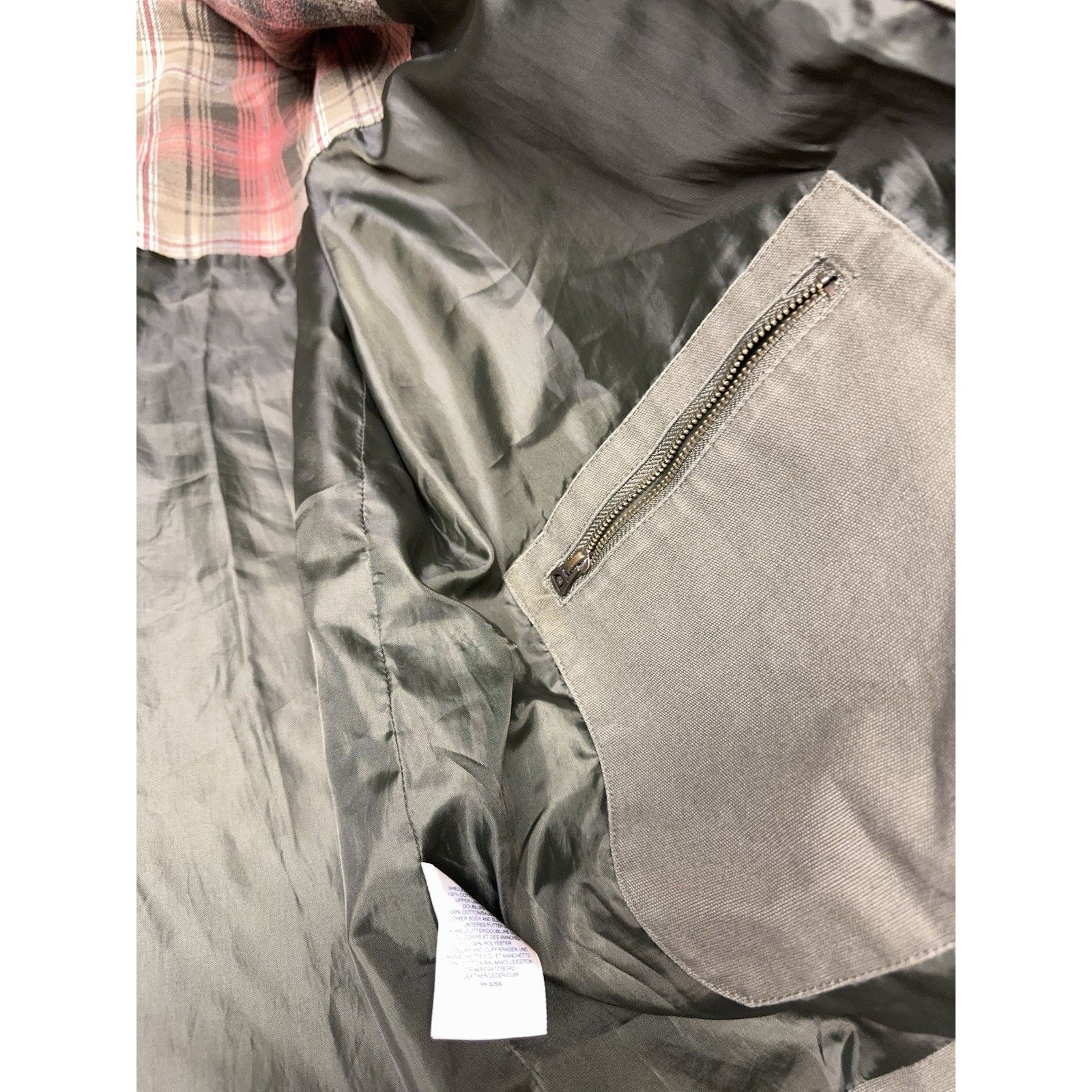 Lands' End Lands’ End Canvas Barn Jacket Plaid Lined Corduroy Collar Size US L / EU 52-54 / 3 - 9 Thumbnail