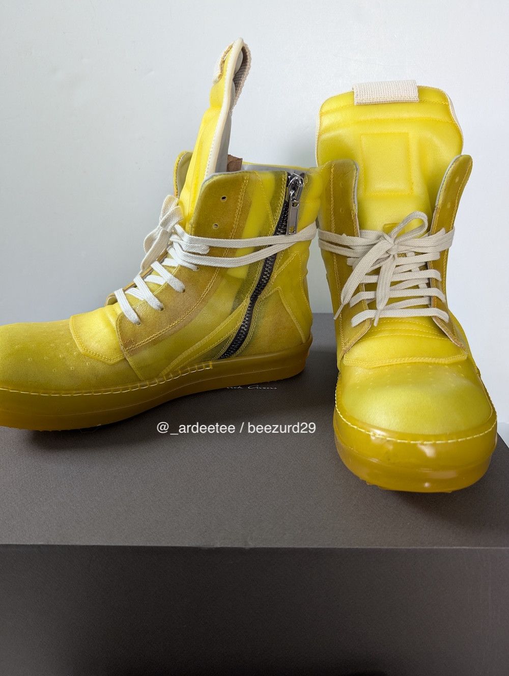 Rick Owens *NEW* APPARITION SEMI-TRANSPARENT LEATHER GEOBASKET SNEAKERS Size US 9 / EU 42 - 12 Thumbnail