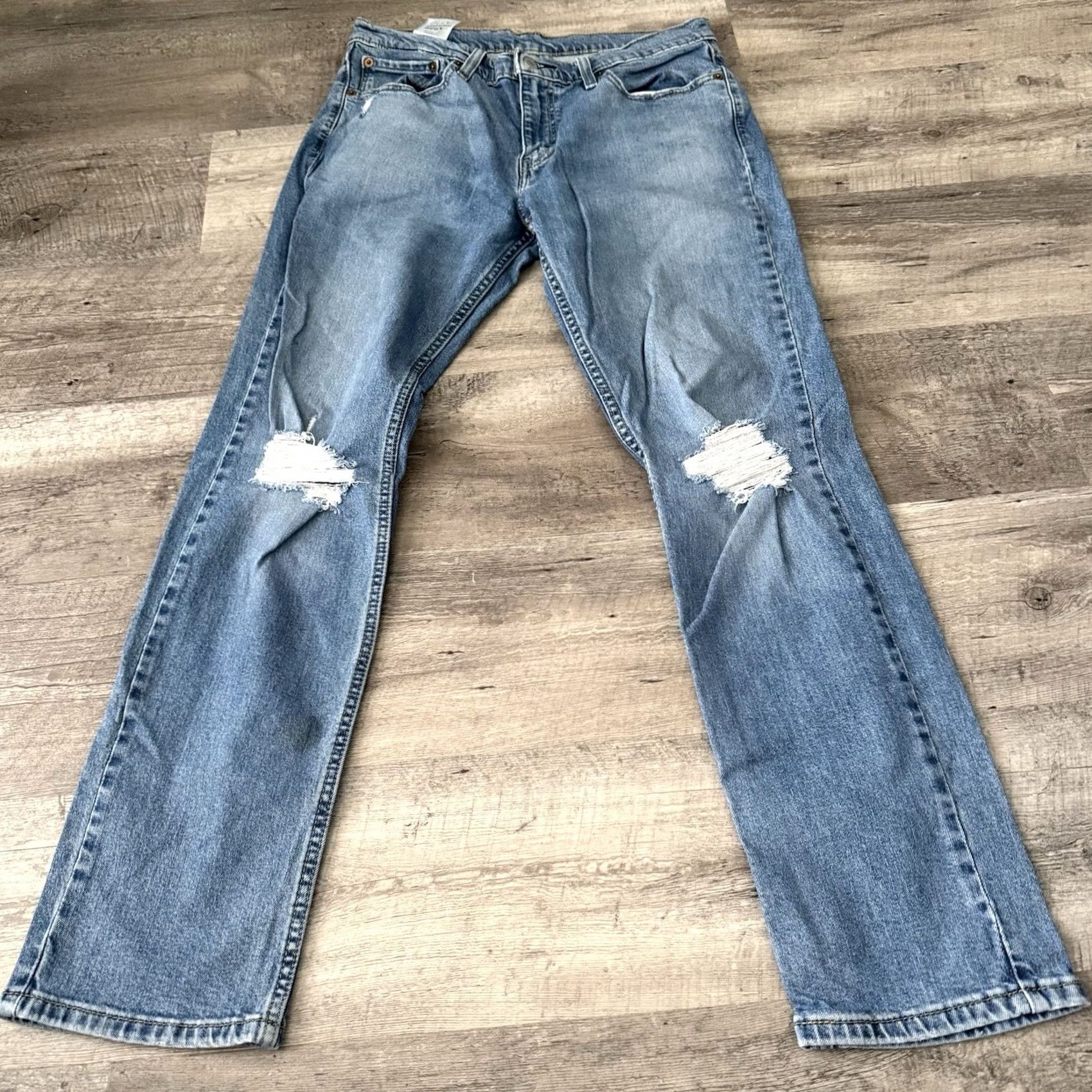 Levi's Levi’s 511 Slim Fit Jeans Mens 33x32 Blue Stretch Distressed Denim Size US 33 - 7 Thumbnail