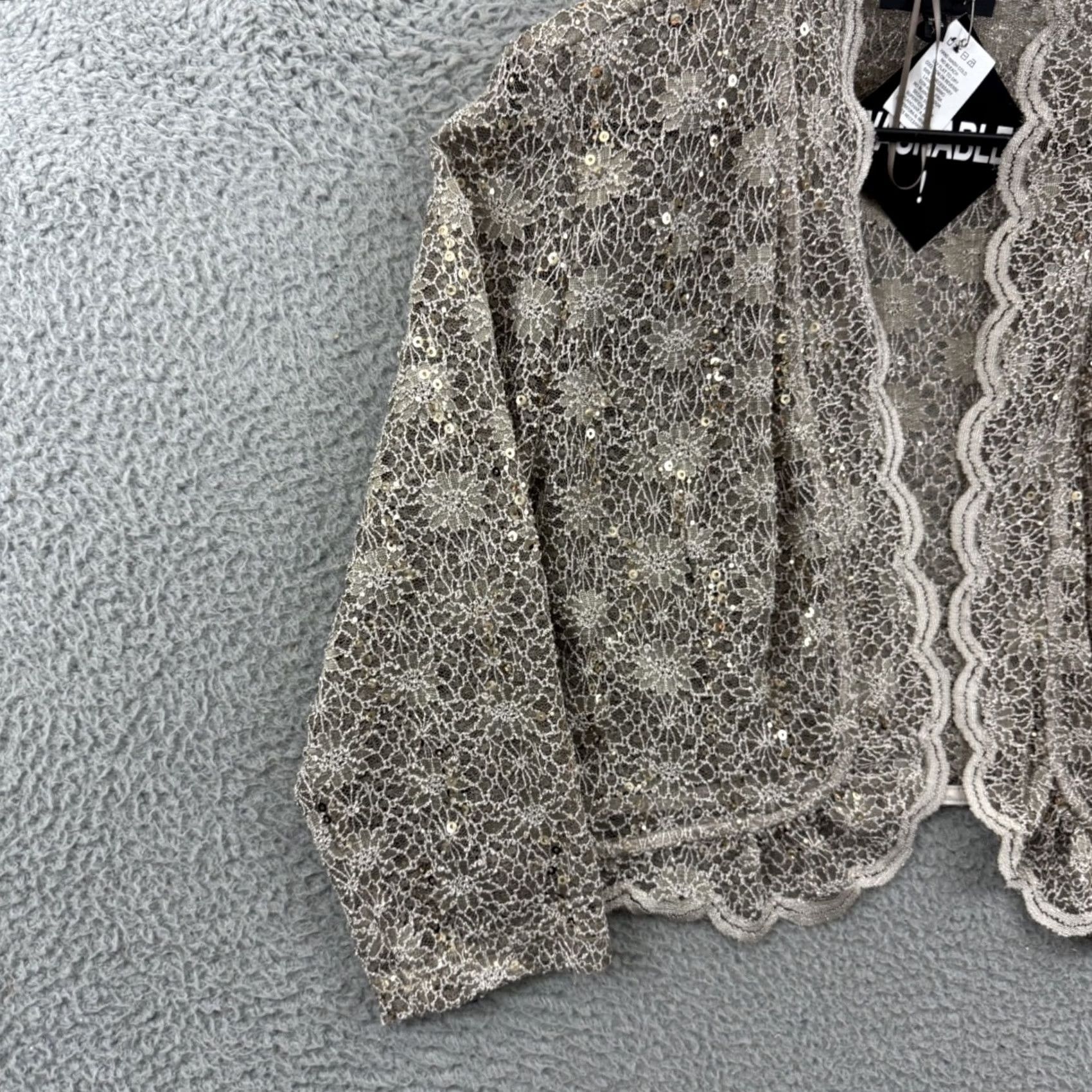 Vintage VINTAGE R&M Richards Jacket Womens XL Sequin Lace Bolero Shrug 80s Elegant NWT Size XL / US 12-14 / IT 48-50 - 4 Thumbnail