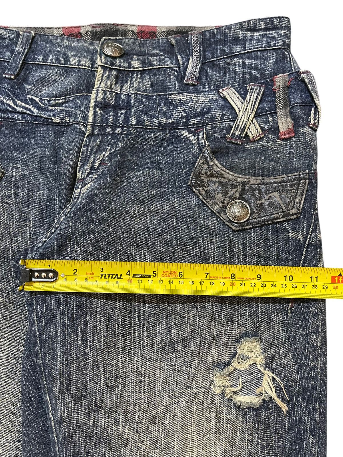 If Six Was Nine Vintage Japanese Brand Double Waist Thunder Wash Distressed Size US 32 / EU 48 - 15 Thumbnail