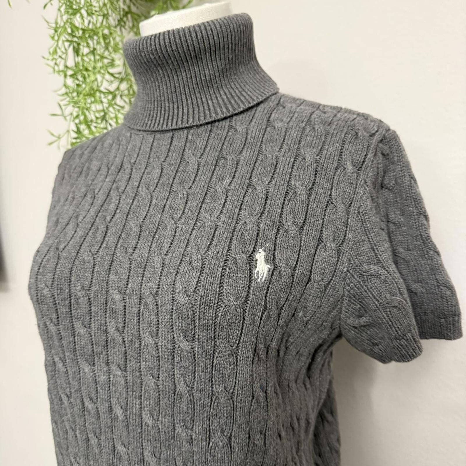 Polo Ralph Lauren Grey Preppy Polo Ralph Lauren turtleneck sweater top Size M / US 6-8 / IT 42-44 - 2 Thumbnail