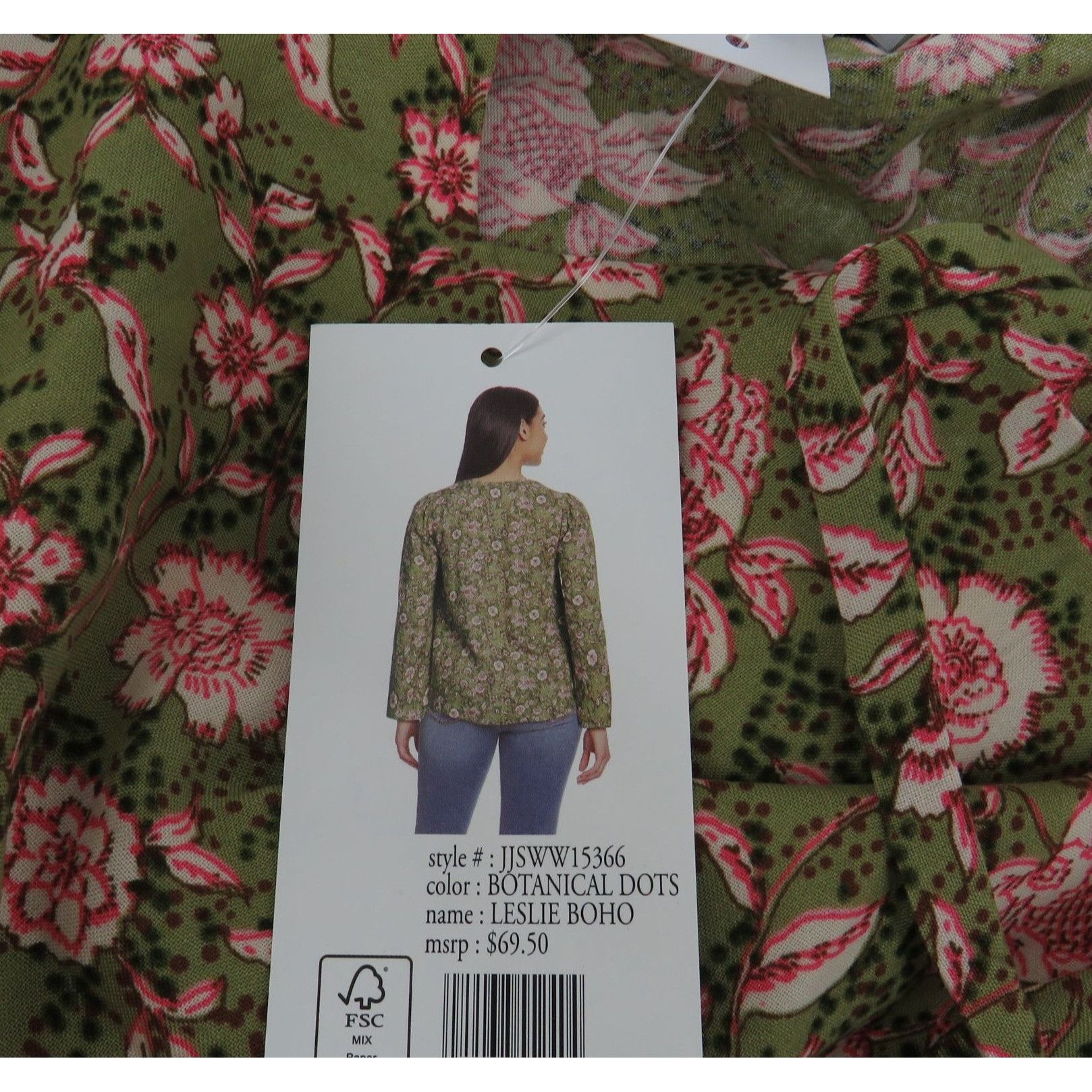 Jessica Simpson Jessica Simpson Leslie Boho Botanical Dots XXL Top Shirt NWT Size XXL / US 16-18 / IT 52-54 - 6 Thumbnail