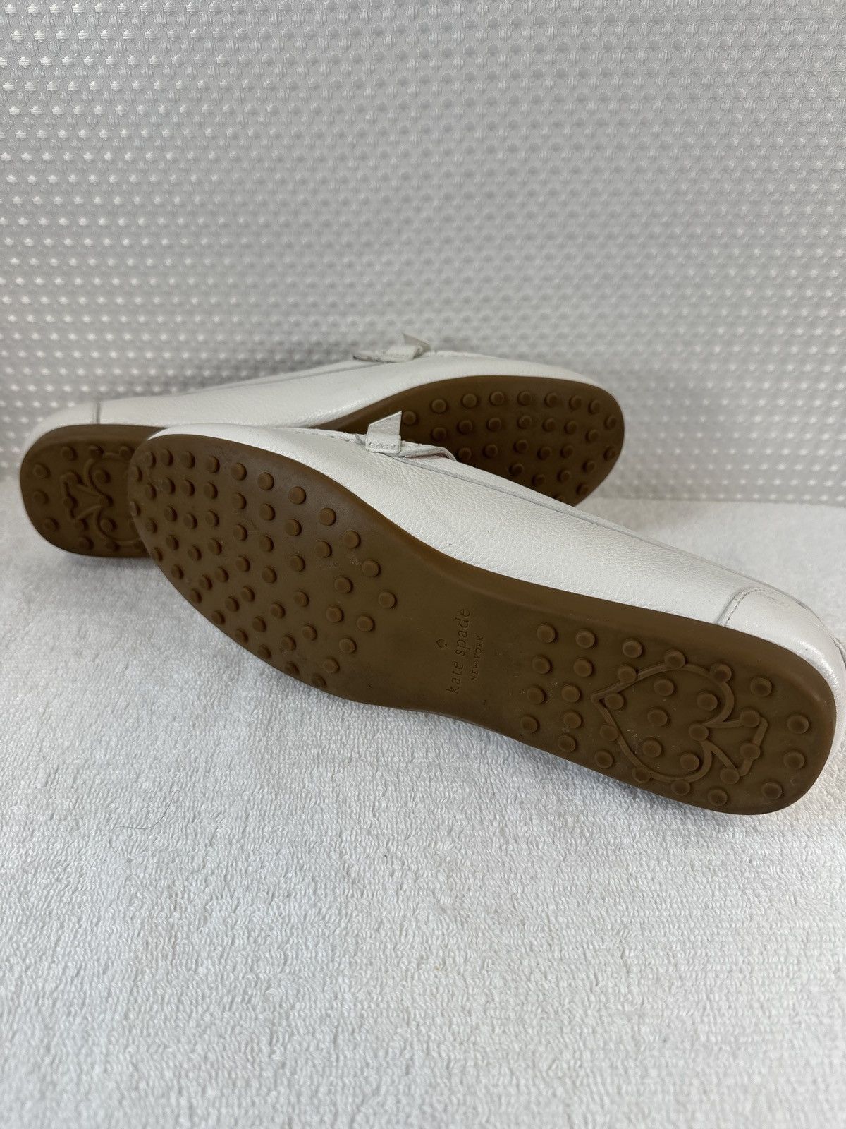 Kate Spade Kate Spade Desi White Leather Bow Loafers Size US 10 / IT 40 - 6 Thumbnail