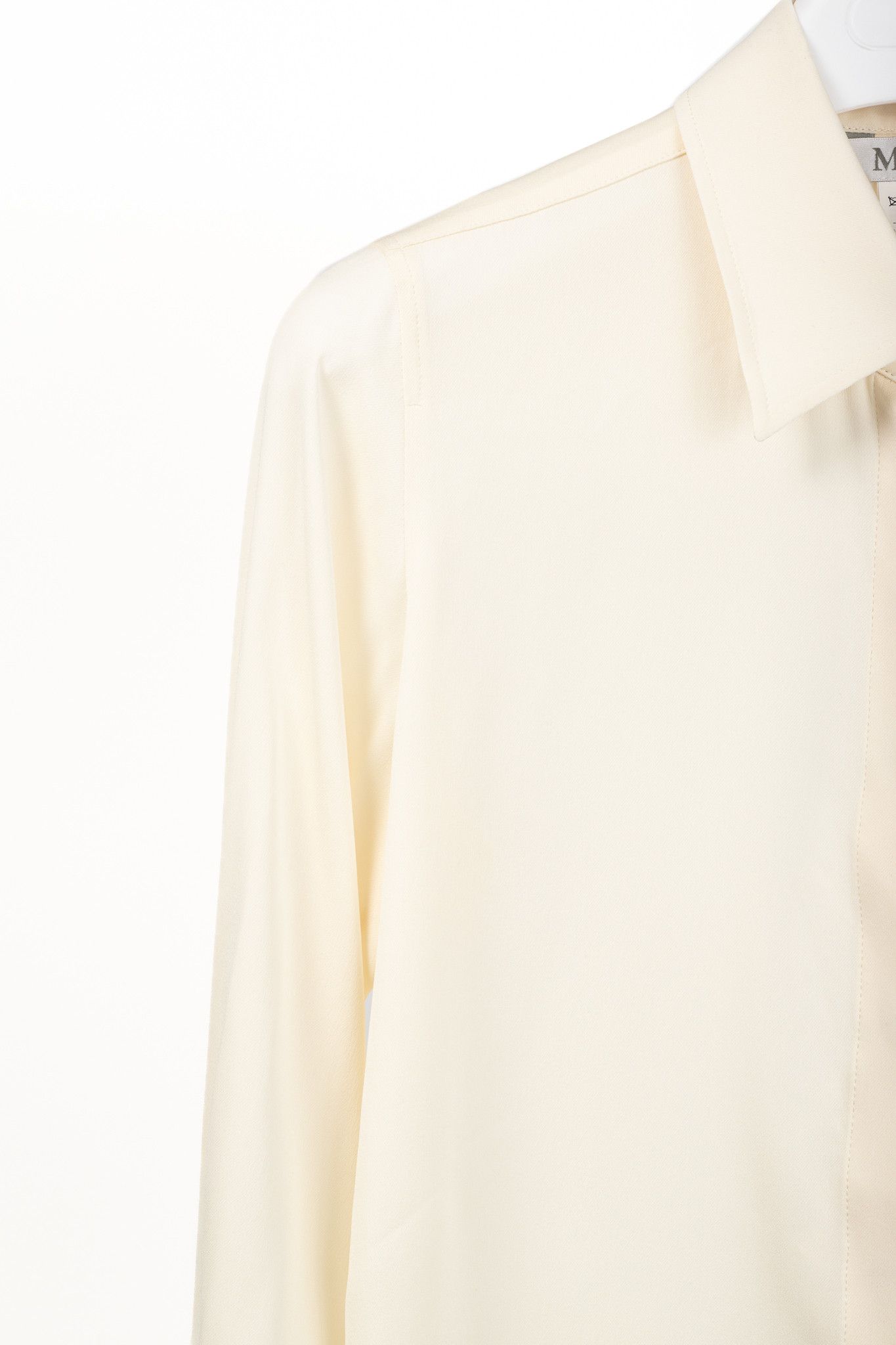 Max Mara Max Mara Filmato Ivory Silk Crepe de Chine Buttoned Blouse Size M / US 6-8 / IT 42-44 - 5 Thumbnail