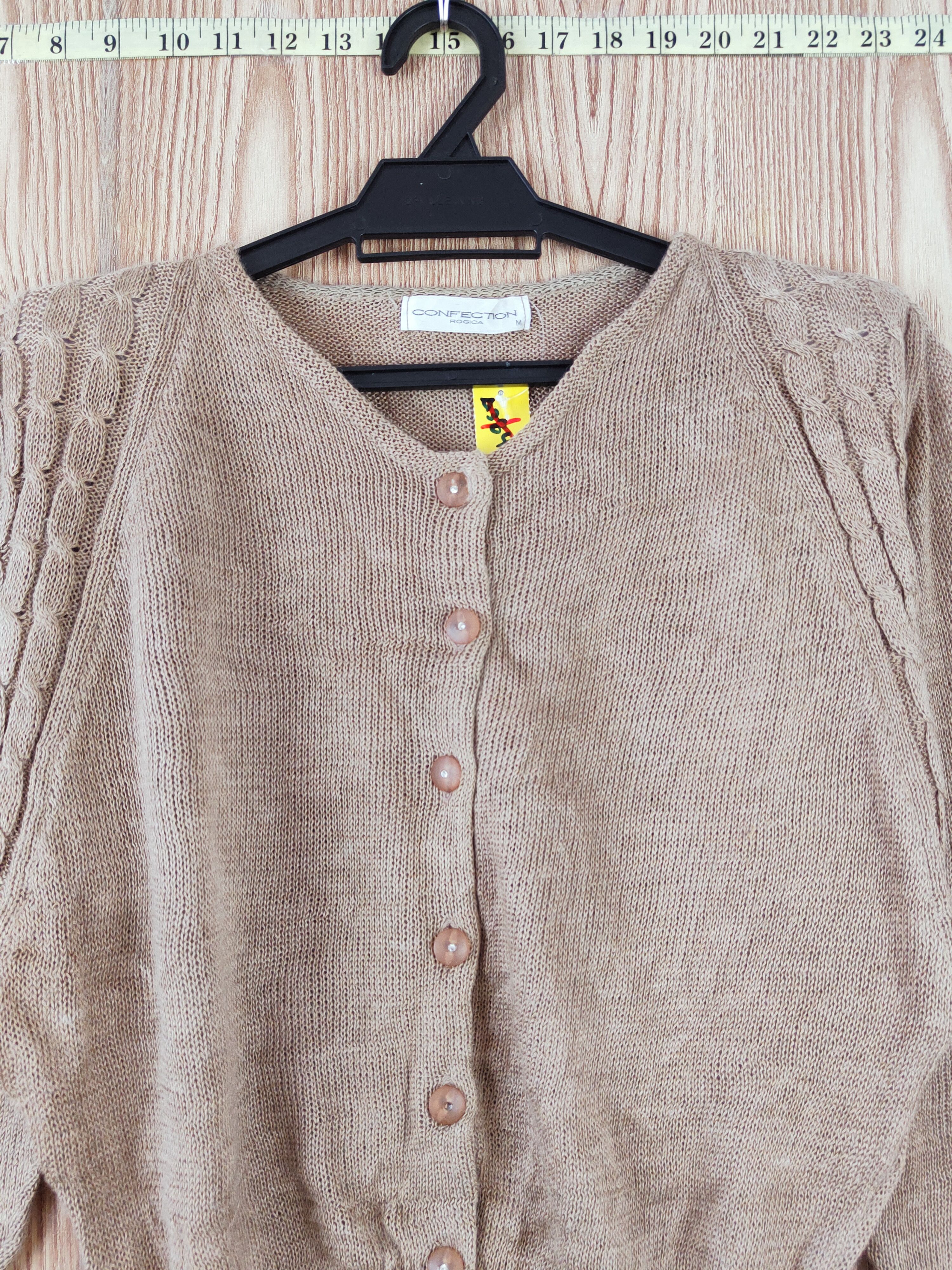 Homespun Knitwear Confection Rogica Brown Knitwear Crop Top Cardigan #W822 Size M / US 6-8 / IT 42-44 - 2 Thumbnail