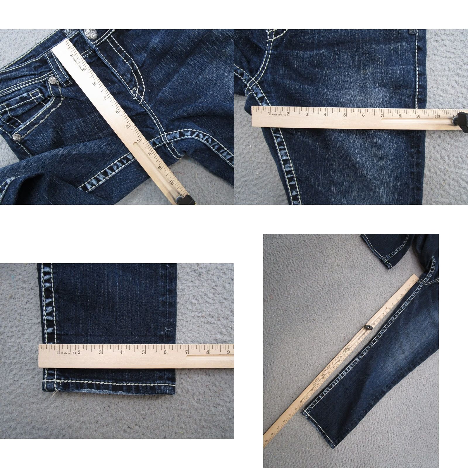 Silver Jeans Co. VINTAGE Silver Jeans Suki Capri Jeans Women 28 Dark Wash Stretch Denim Blue 90s Mens Womens Girls Size 28" / US 6 / IT 42 - 8 Thumbnail