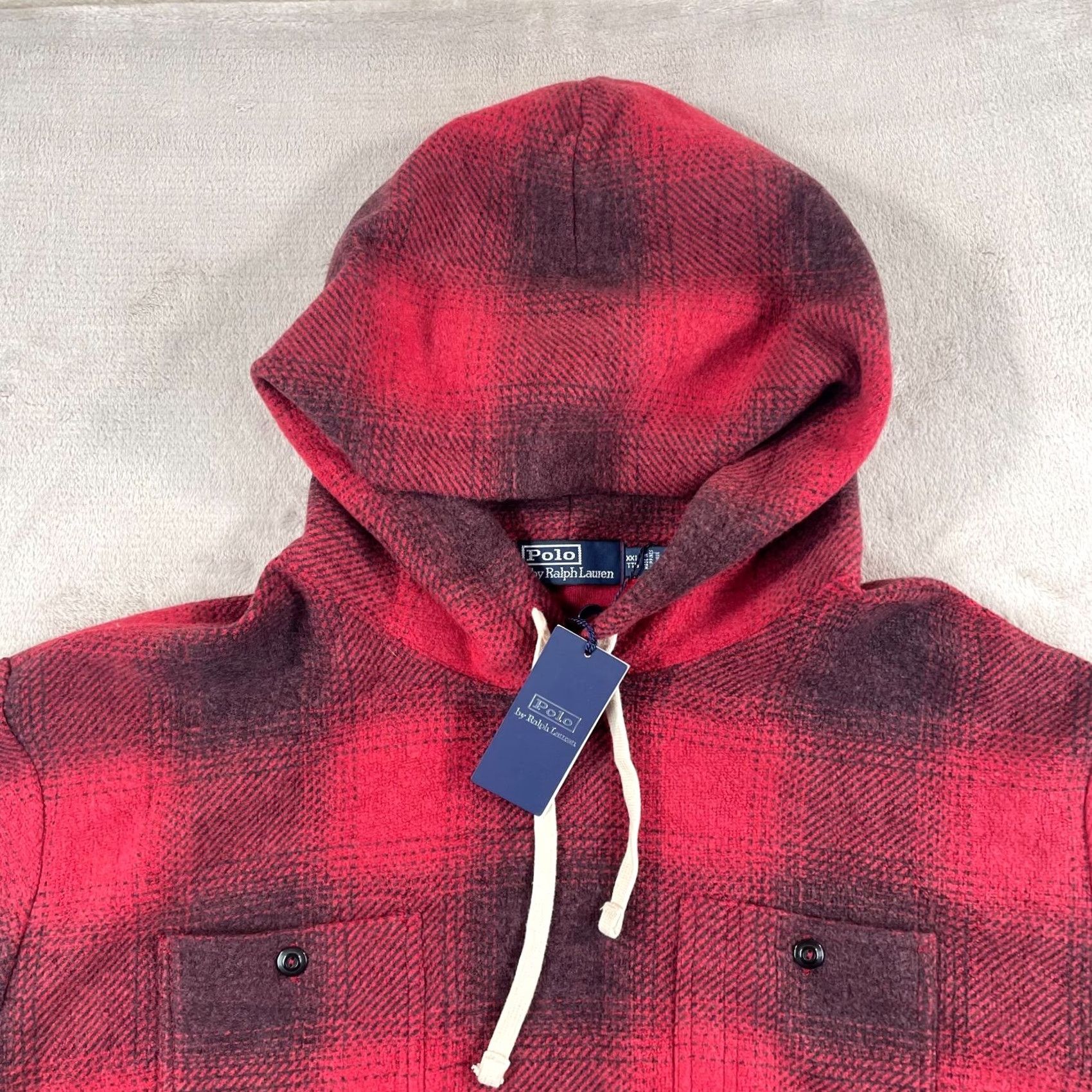 Polo Ralph Lauren VINTAGE Polo Country Ralph Lauren Hoodie Shirt 2XL Red Plaid Logo Pullover Hooded Mens Size US XXL / EU 58 / 5 - 6 Thumbnail