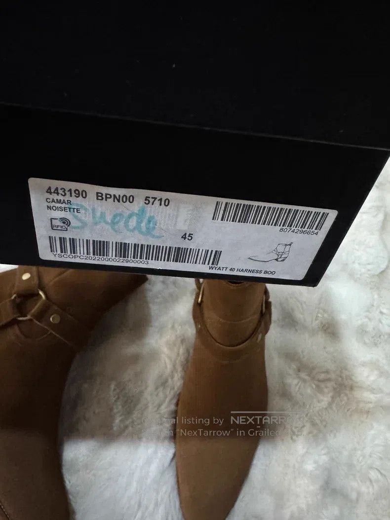 Saint Laurent Paris Saint Laurent Paris Suede Chelsea Boots with Buckle Size US 12 / EU 45 - 8 Thumbnail