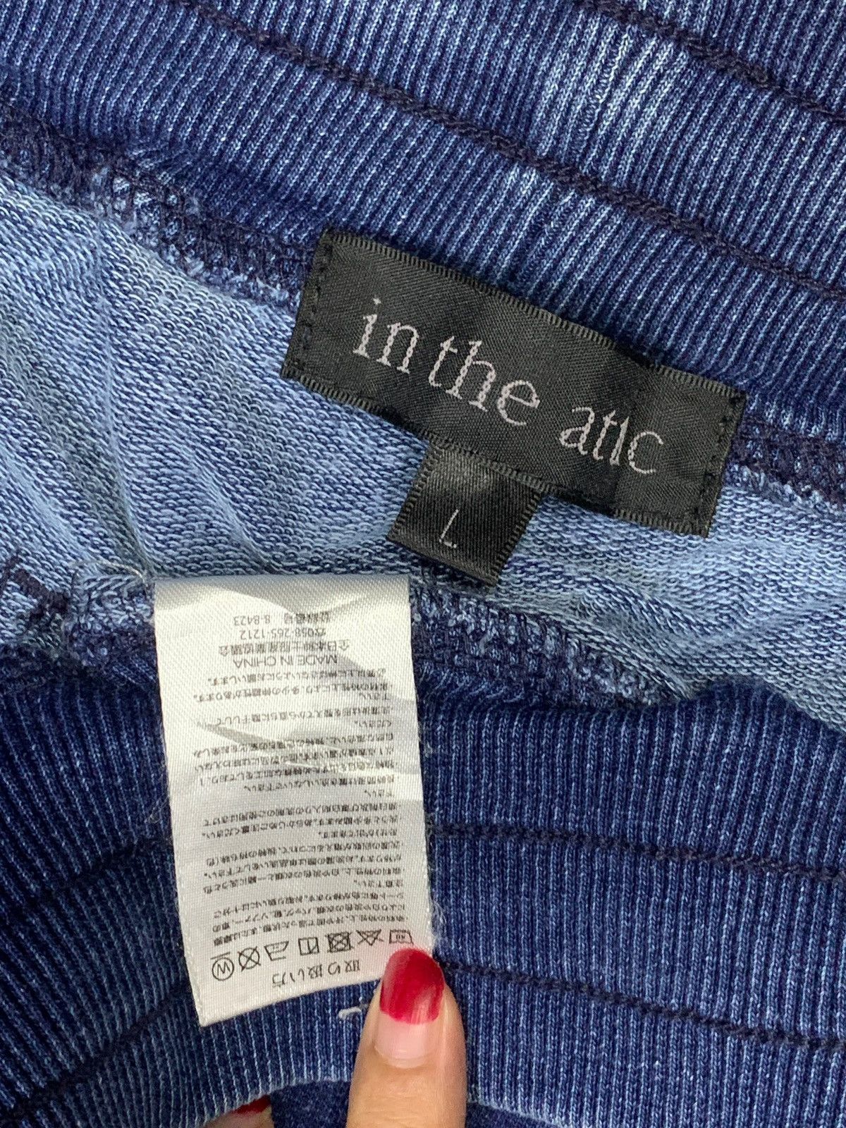 In The Attic × Japanese Brand Vintage Japanese In The Attic Blue Wash Stripes Sweat Pants Size US 31 - 8 Thumbnail
