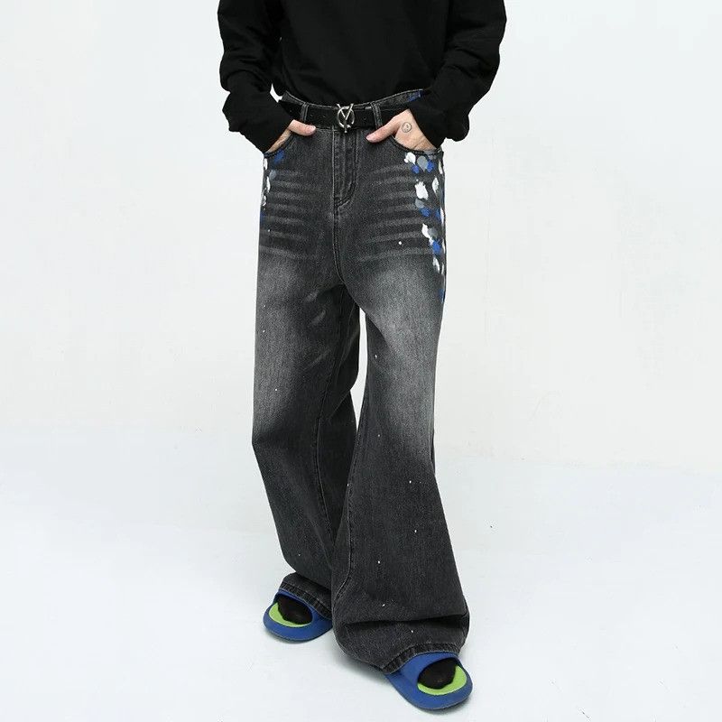 Jean × Vintage Black Hip Pop Paint Graffiti Denim Size US 32 / EU 48 - 1 Thumbnail
