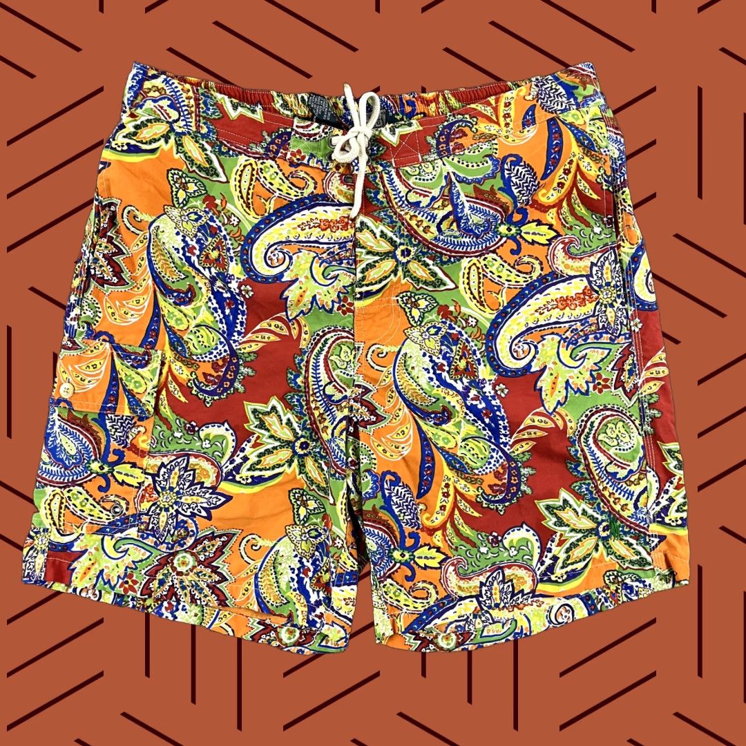 Polo Ralph Lauren POLO RALPH LAUREN Swim Trunks Mens 32 x 7" Unlined Paisley Board Shorts Size US XS / EU 42 / 0 - 1 Thumbnail