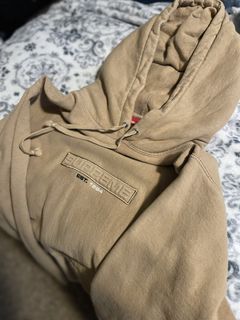 Supreme embossed shop logo hoodie ss18