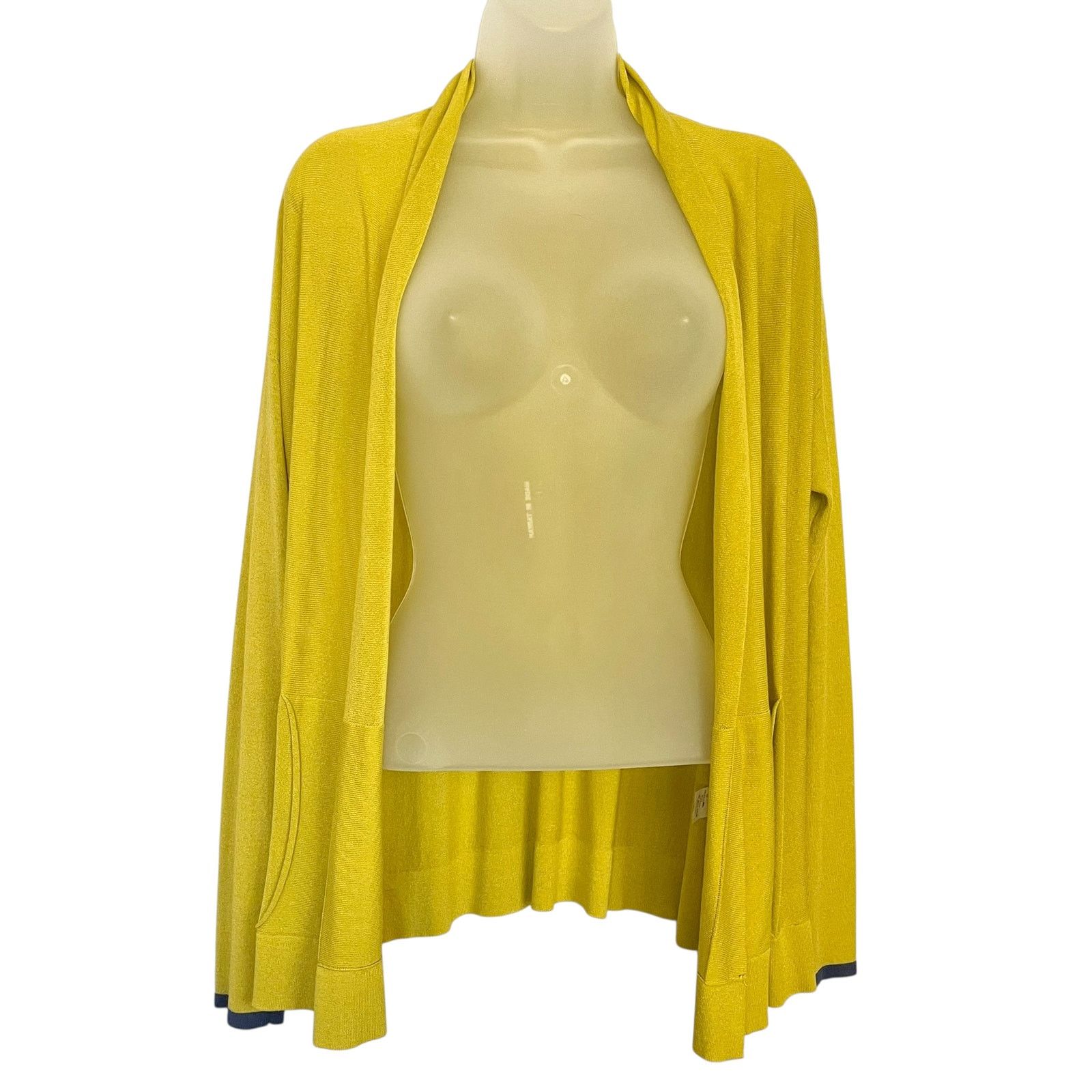 Other NIU Yellow Lightweight Jersey Shawl Collar Open Cardigan NIŪ Size M / US 6-8 / IT 42-44 - 9 Thumbnail
