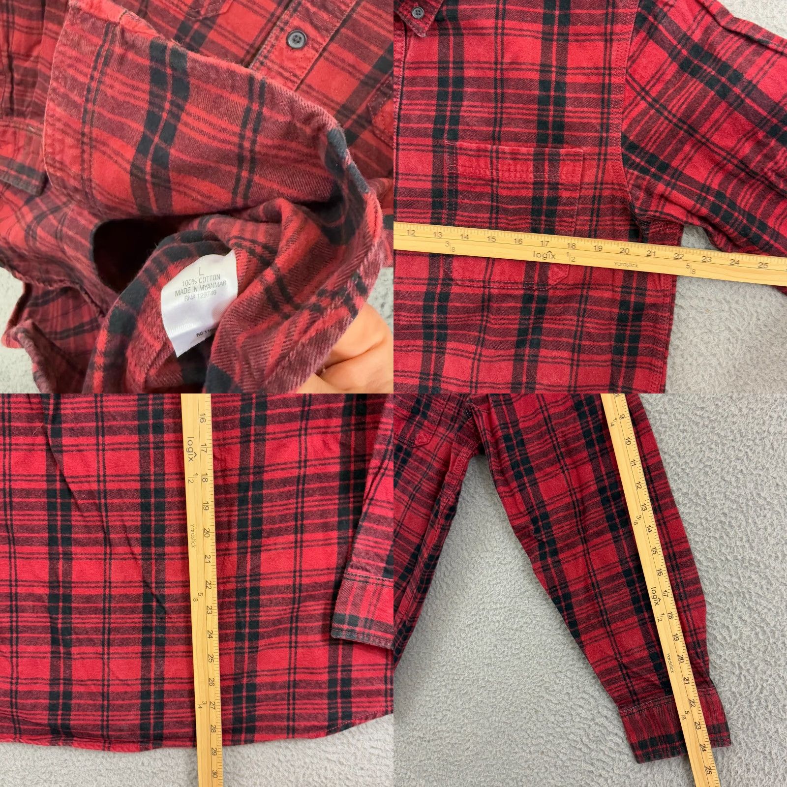 Vintage Ridgecut Shirt Mens Large Red Plaid Long Sleeve Button Up Rugged Outdoors Work Size US L / EU 52-54 / 3 - 8 Thumbnail