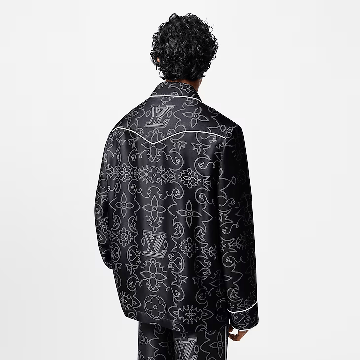 Louis Vuitton Printed Long-Sleeved Silk Pyjama Overshirt Size US XL / EU 56 / 4 - 5 Thumbnail