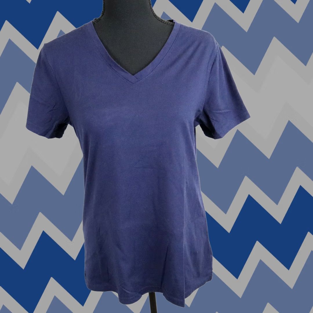 Vintage Time And Tru Shirt Womens M Blue Top Neck Tee Casual Short Sleeve Size M / US 6-8 / IT 42-44 - 1 Thumbnail