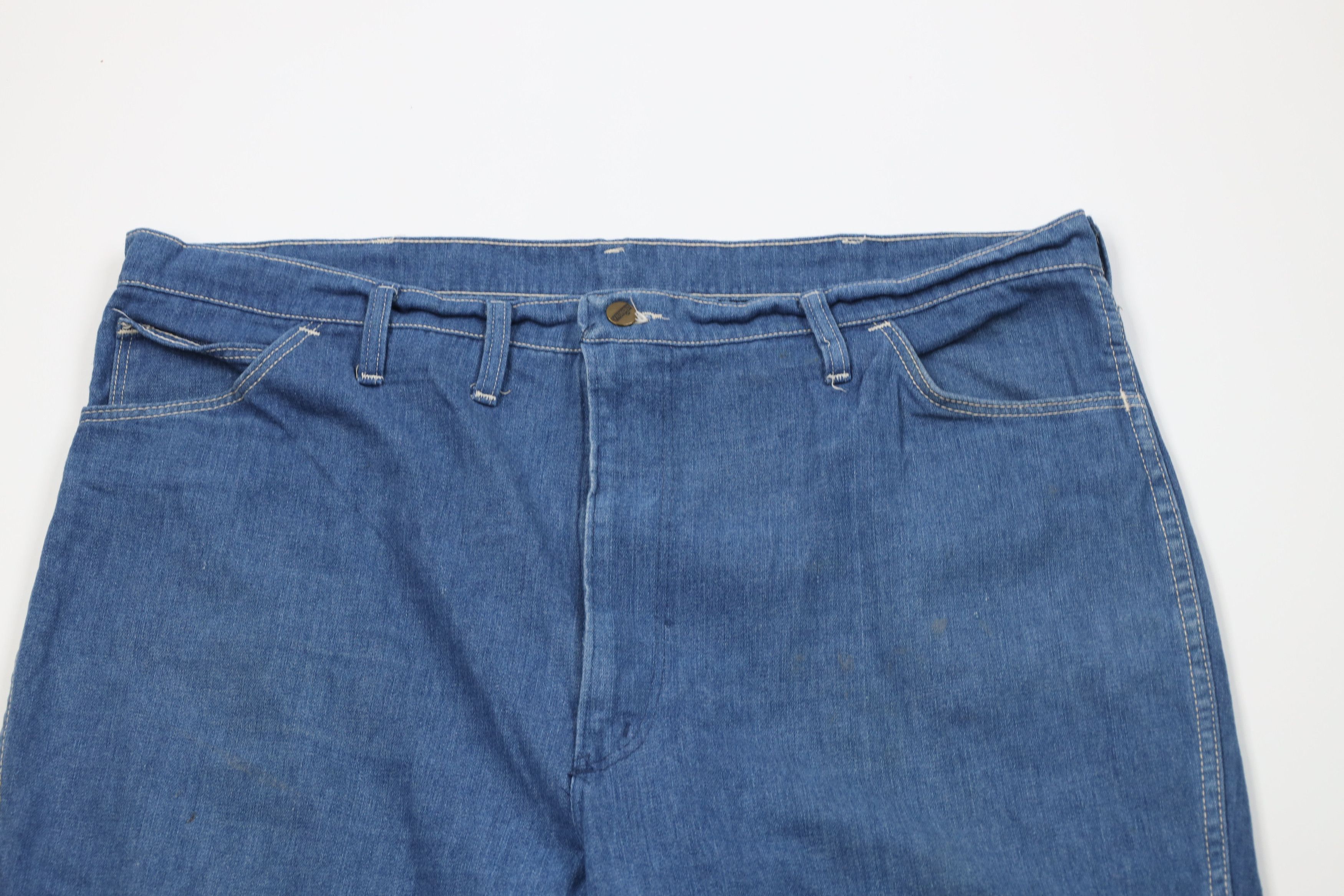 Wrangler Vintage 70s Wrangler Wide Leg Bell Bottoms Jeans Blue USA Size US 42 / EU 58 - 2 Thumbnail