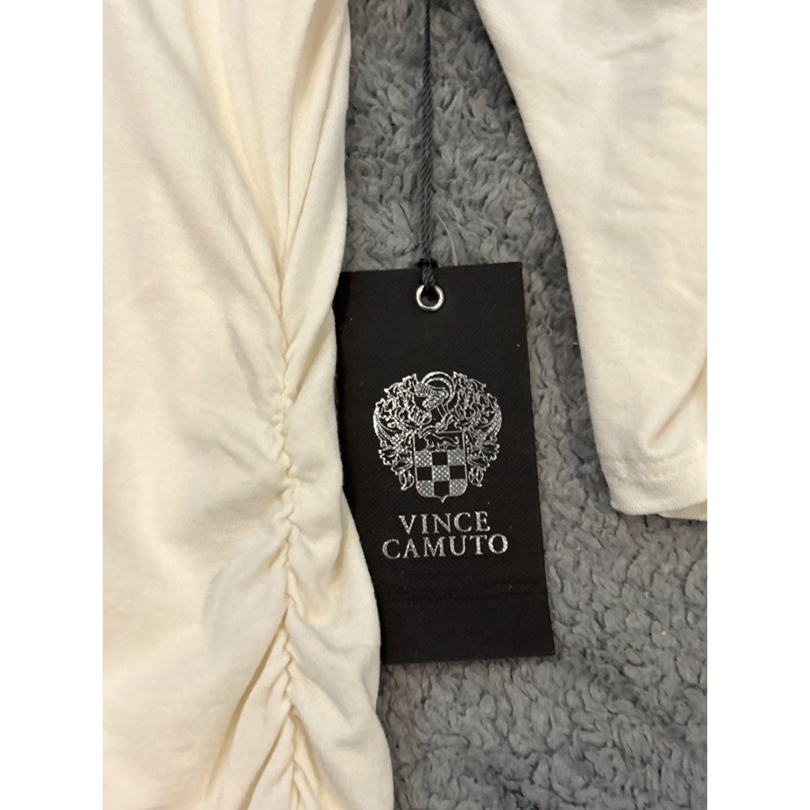 Vince Camuto Vince Camuto Top Womens XL Cream Long Ruched Sleeve Casual Light Blouse Shirt Glitter-free? (removed) Size XL / US 12-14 / IT 48-50 - 2 Thumbnail
