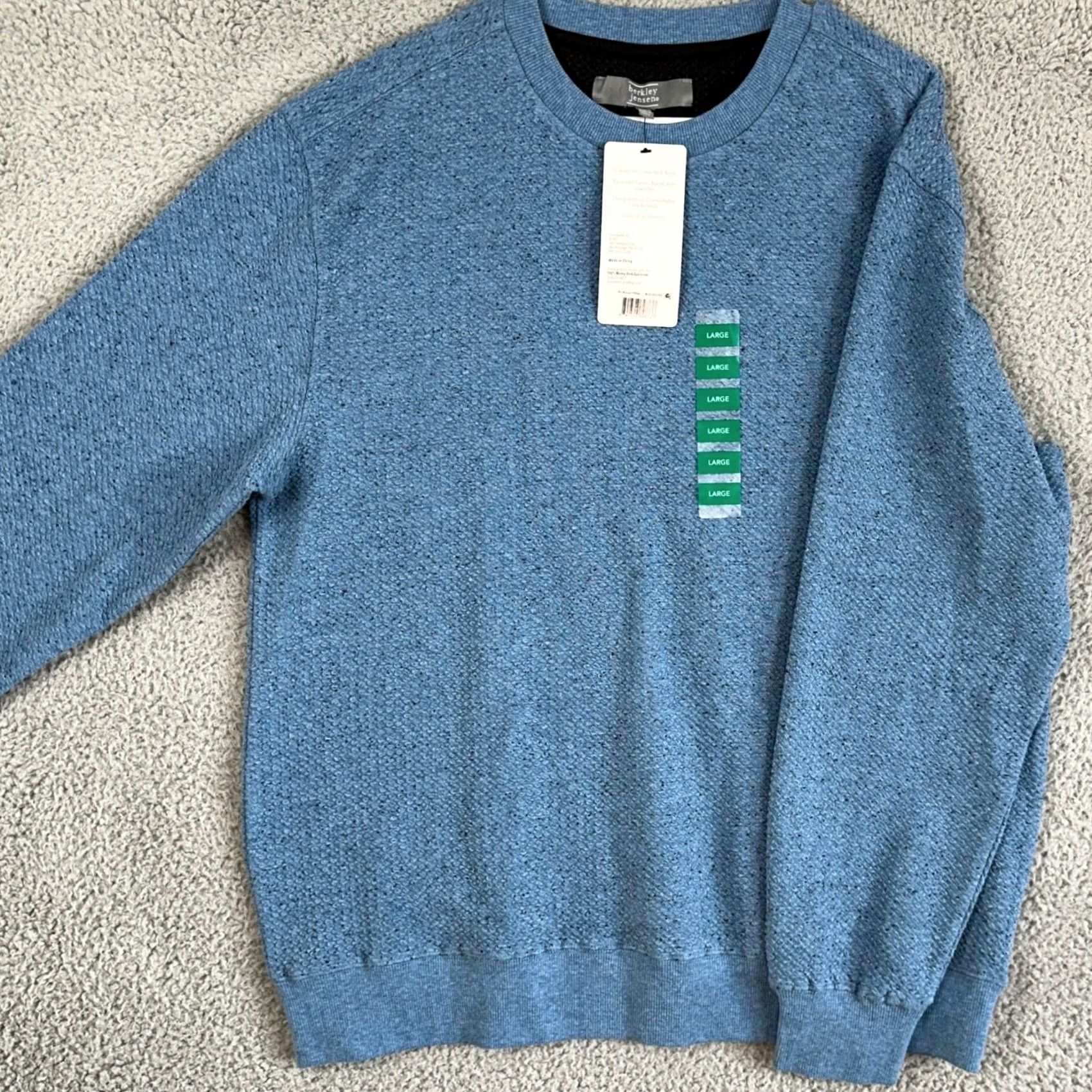 Vintage Berkley Jensen Sweater Crew Neck Men Large Blue Long Sleeve Pullover Stretch NEW Size US L / EU 52-54 / 3 - 2 Thumbnail