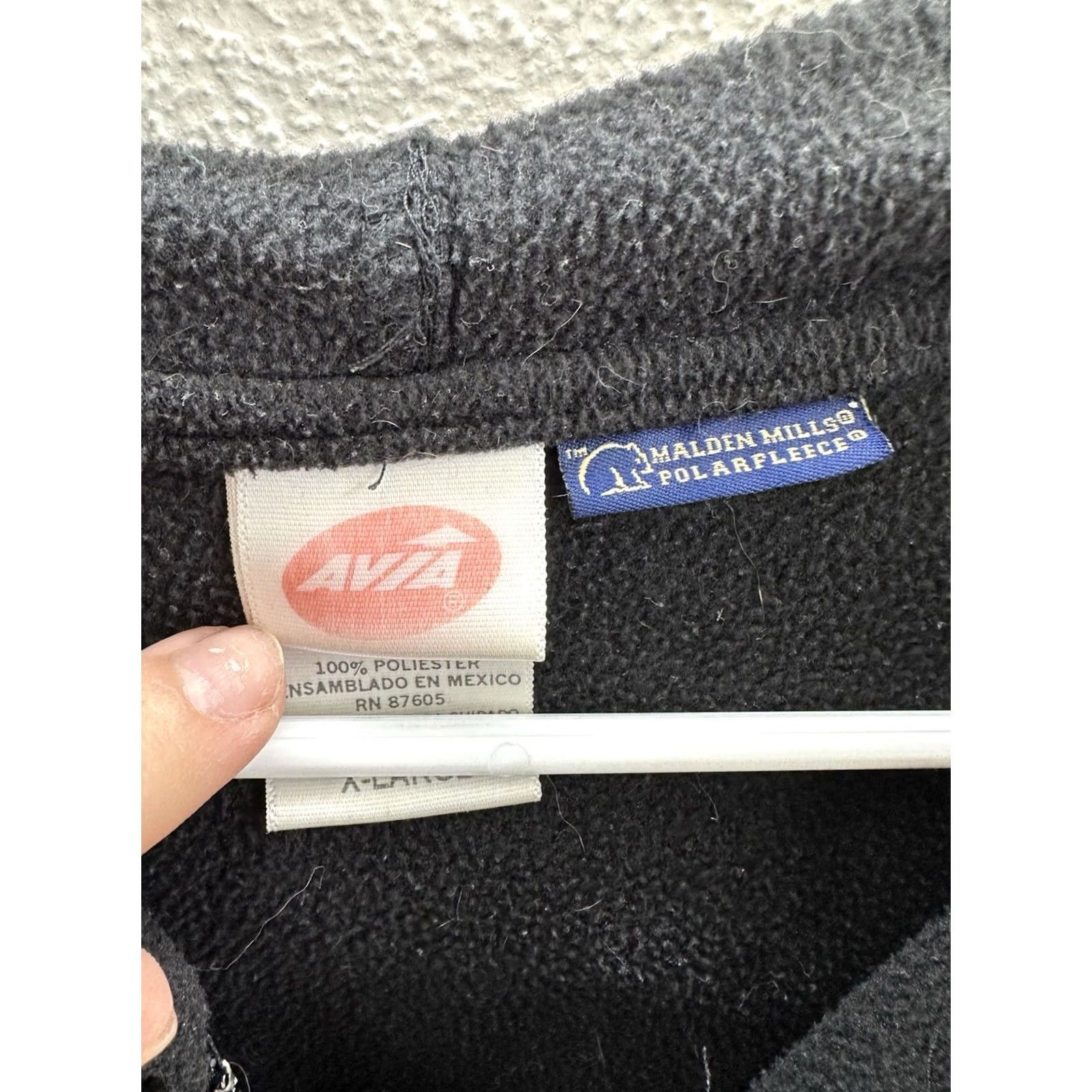 Avia Avia Womens Jacket XL Black Zip Up Hooded Malden Mills Polar Fleece 90s Size XL / US 12-14 / IT 48-50 - 5 Thumbnail