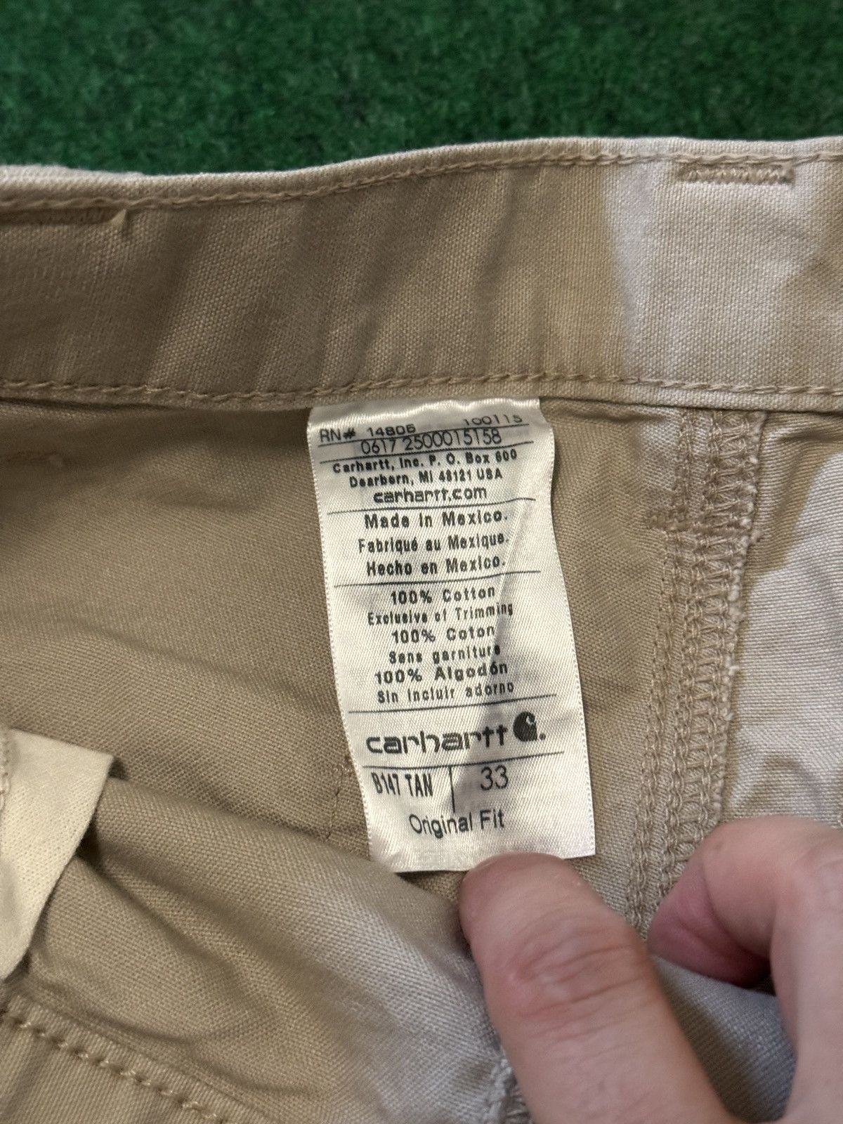 Carhartt NWT Carhartt Biege Baggy Skater Grunge Carpenter Shorts Size US 33 - 3 Thumbnail