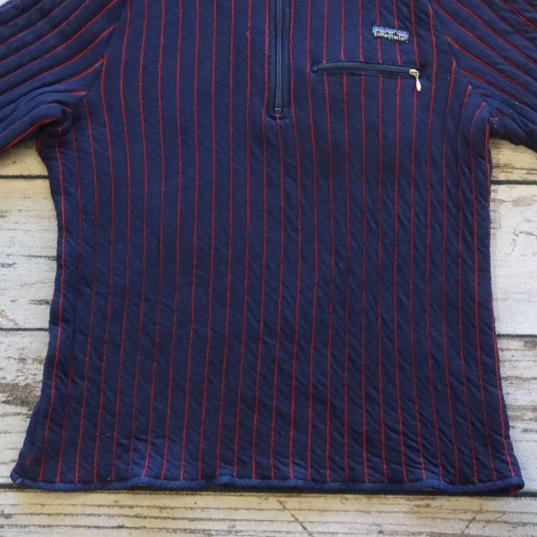Patagonia VINTAGE Patagonia Quilt Again Stripe Pullover Jacket XL Blue Mens Size US XL / EU 56 / 4 - 3 Thumbnail