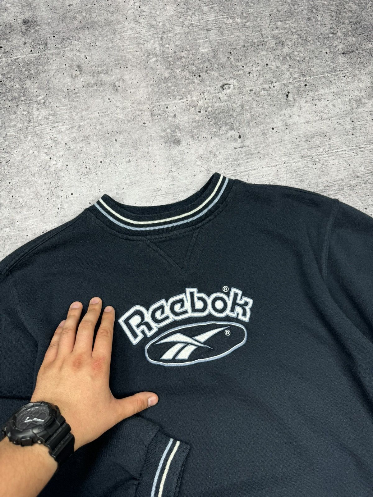 Reebok × Vintage Vintage Reebok Big Logo 90’s Y2K Style Blue Sweatshirt Size US S / EU 44-46 / 1 - 7 Thumbnail