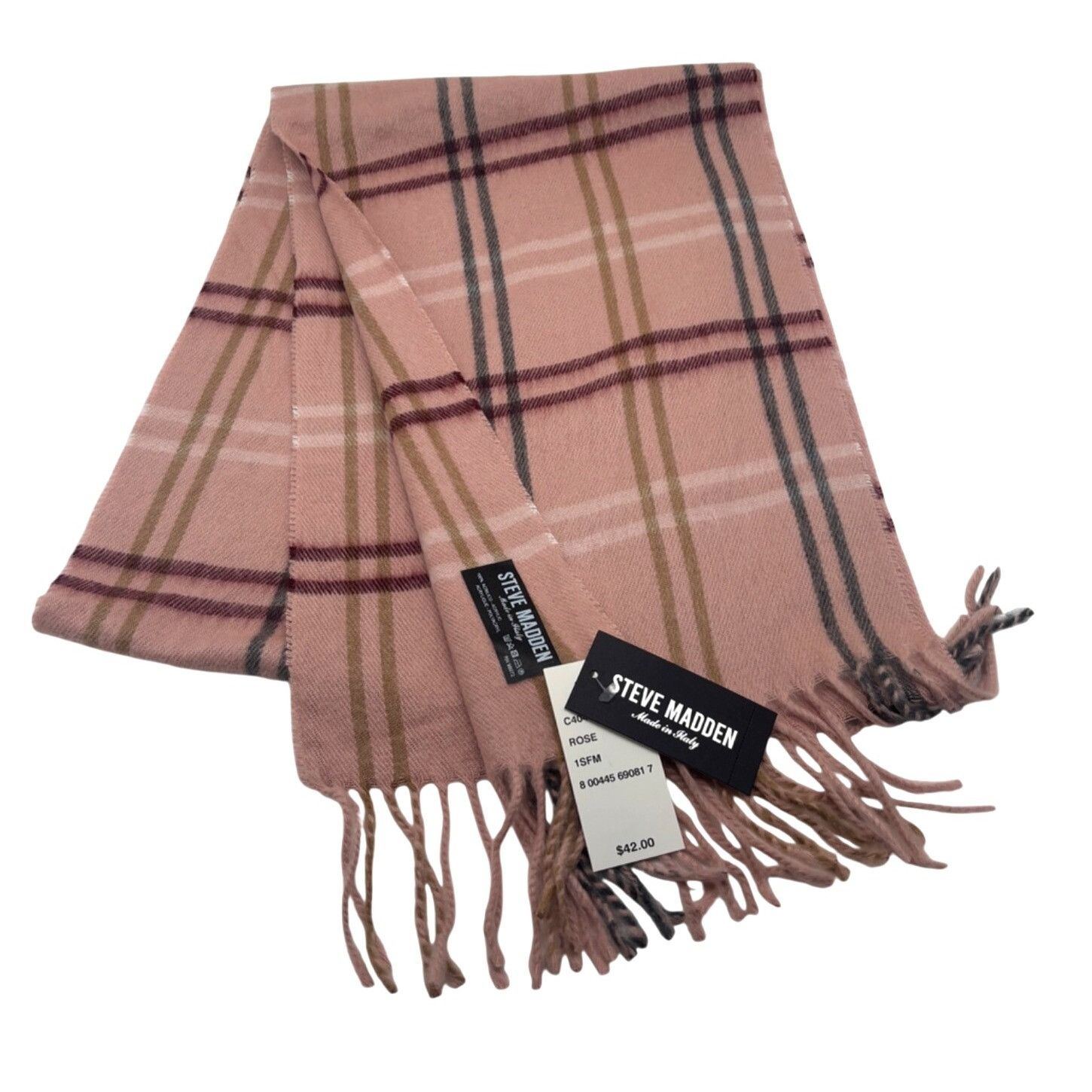 Steve Madden Steve Madden Mid Weight Plaid Pattern Muffler Scarf, 11”x 70 Size ONE SIZE - 1 Thumbnail