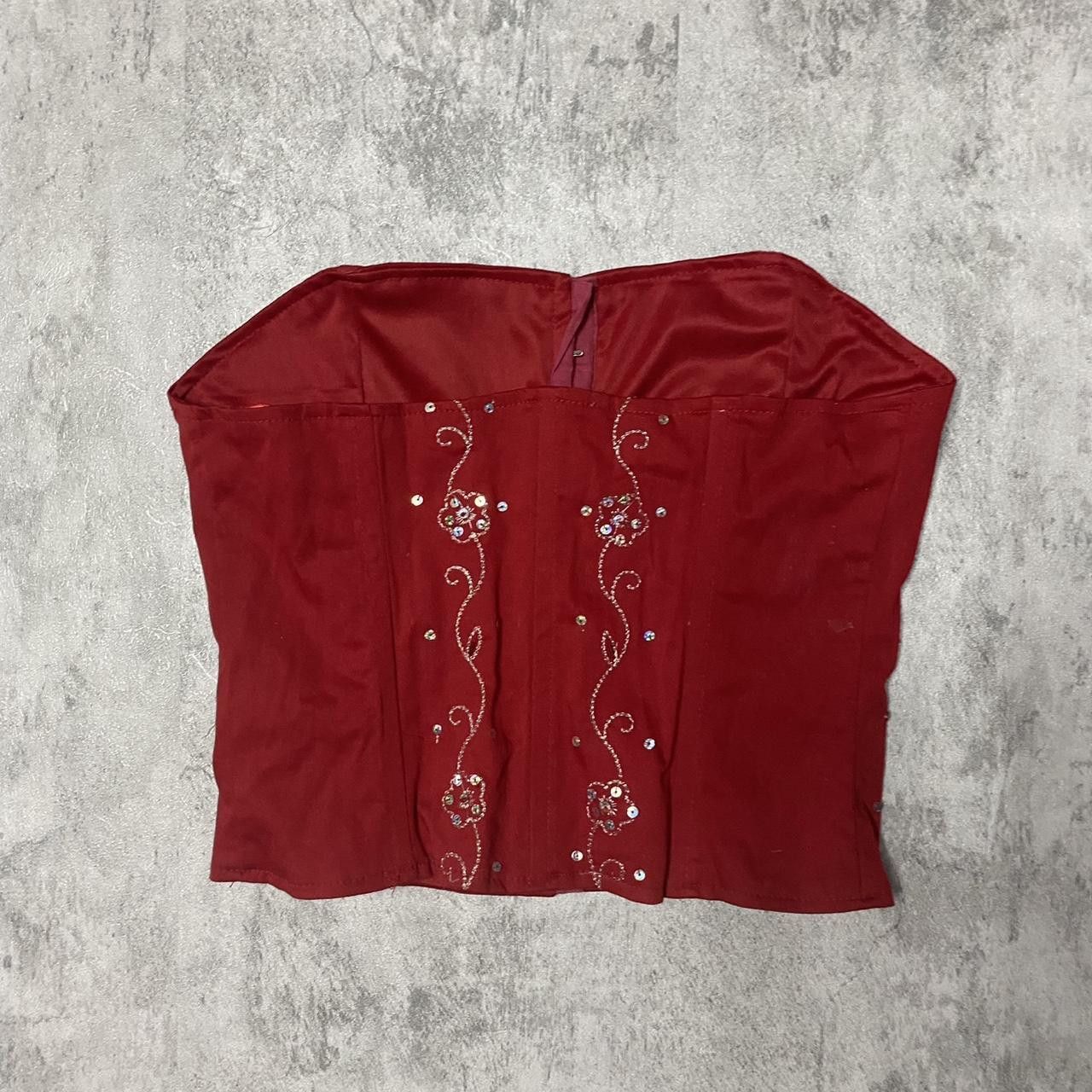 Other Red corset top with beaded details #corsettop Size ONE SIZE - 2 Thumbnail