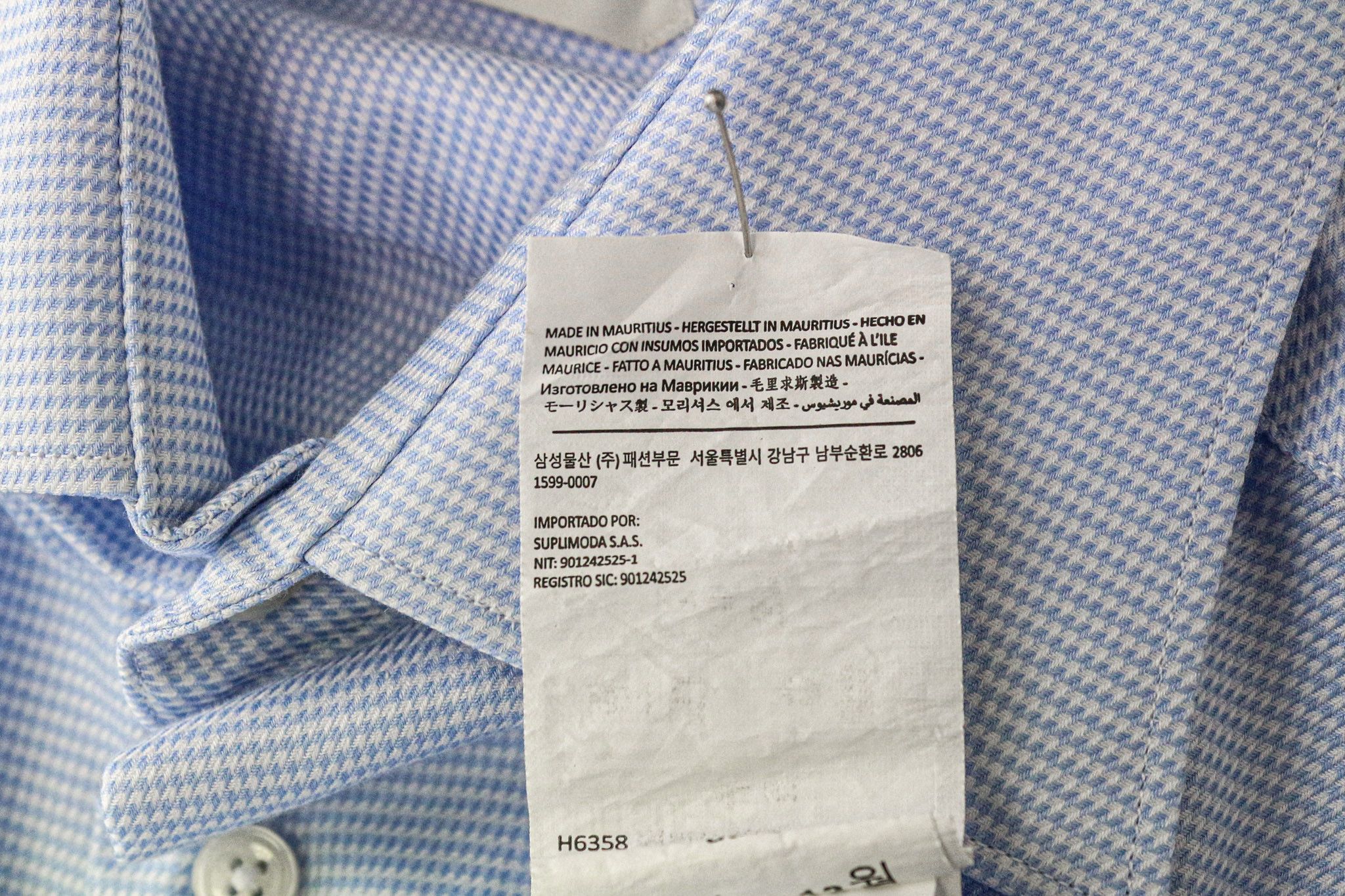 Suitsupply TRAVELLER 37/14 1/2 Slim Blue Cotton Twill Shirt 76242 Size 38R - 7 Thumbnail