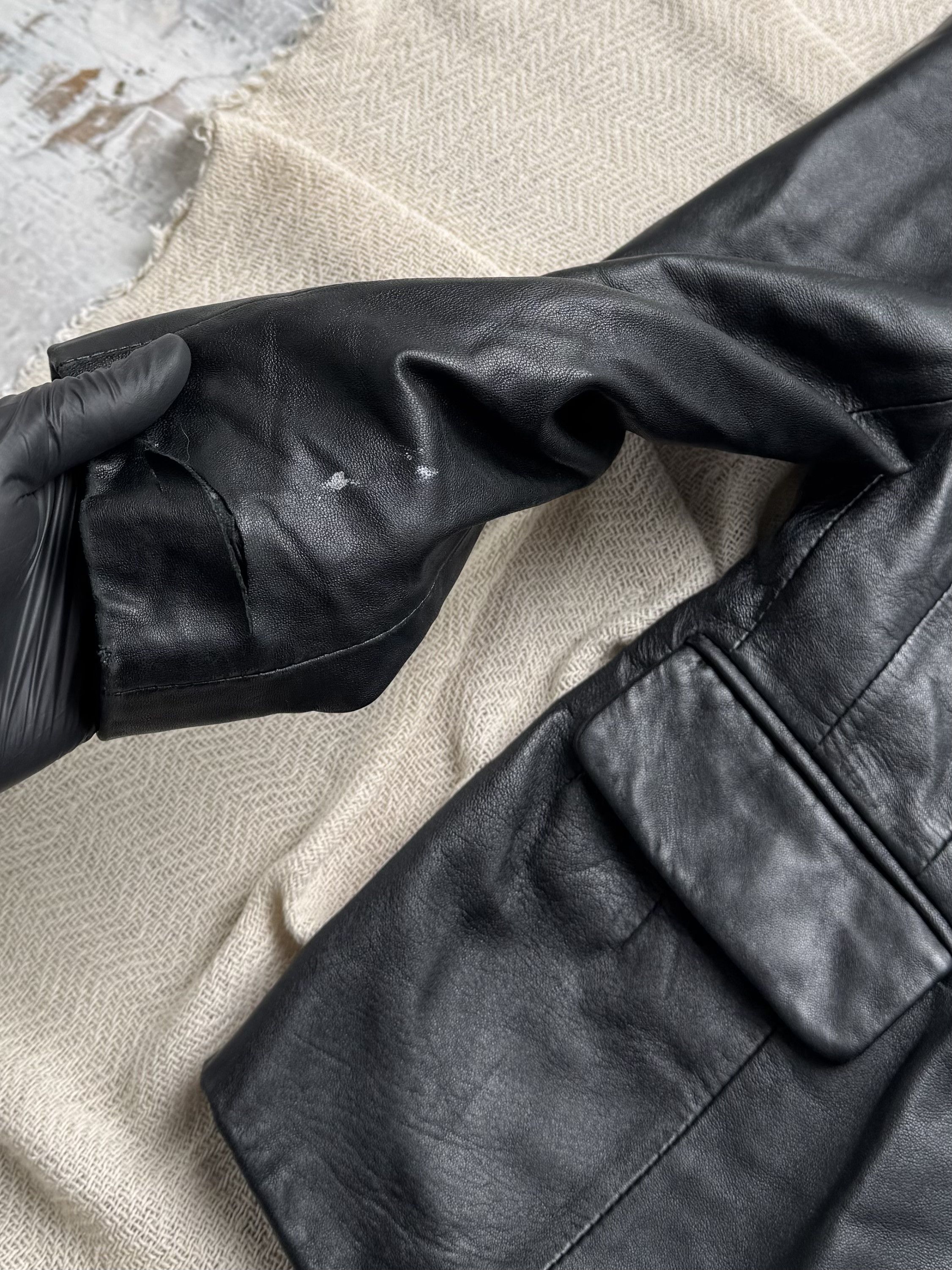 Vintage Vintage Leather Blazer Jacket Button Front Tailored Classic Size M / US 6-8 / IT 42-44 - 4 Thumbnail