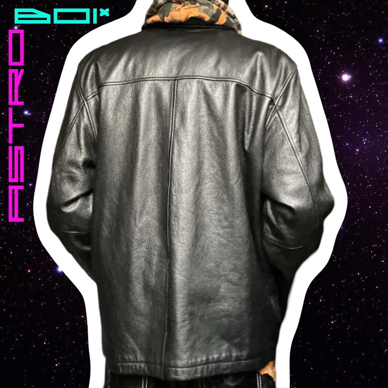 Leather Vintage Chamois Black Leather Winter Jacket - 3XL Size US XXL / EU 58 / 5 - 4 Thumbnail
