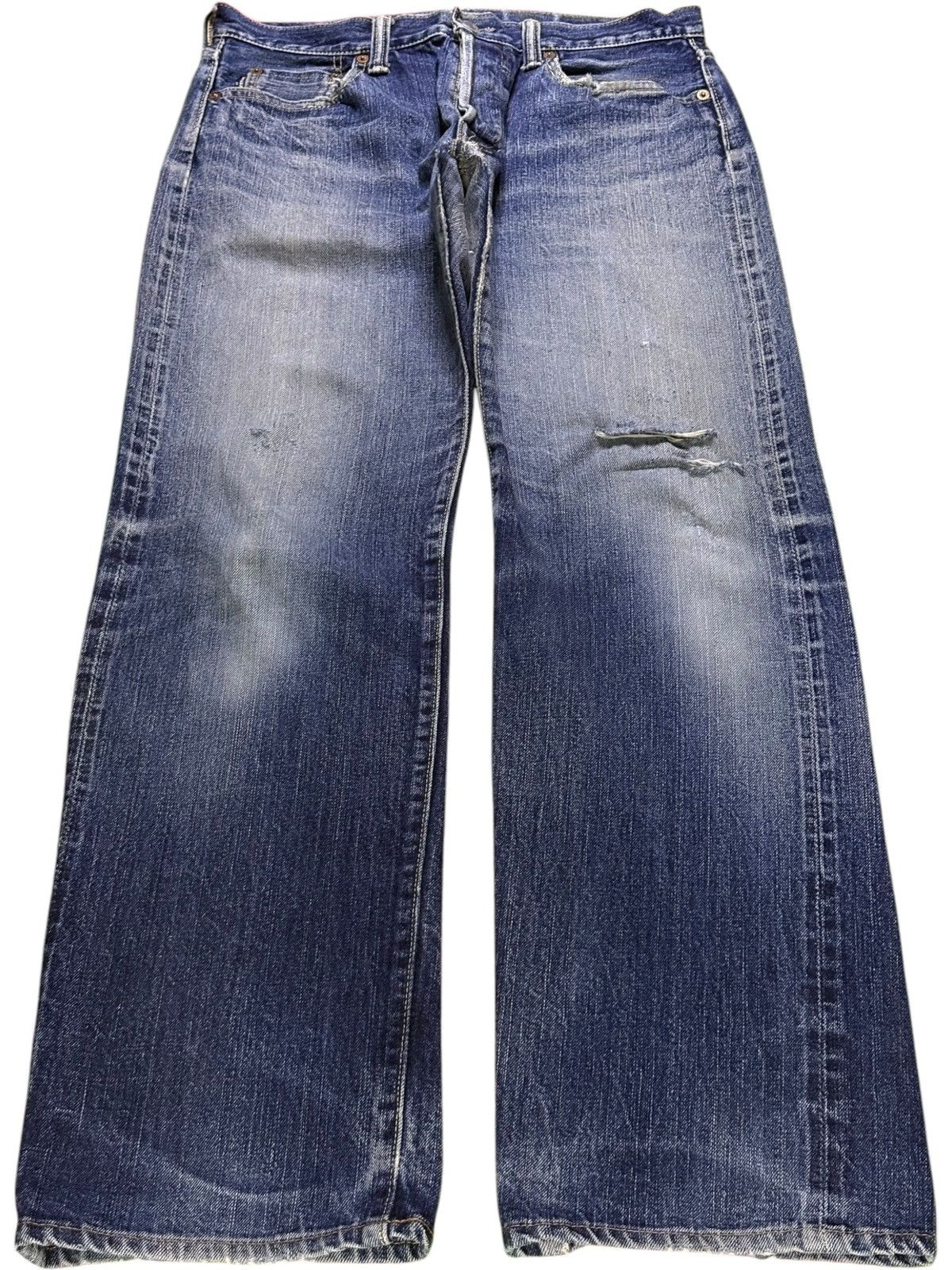 Eternal × Japanese Brand Vintage Japanese Eternal Selvedge Distressed Loose Jeans Size US 32 / EU 48 - 2 Thumbnail