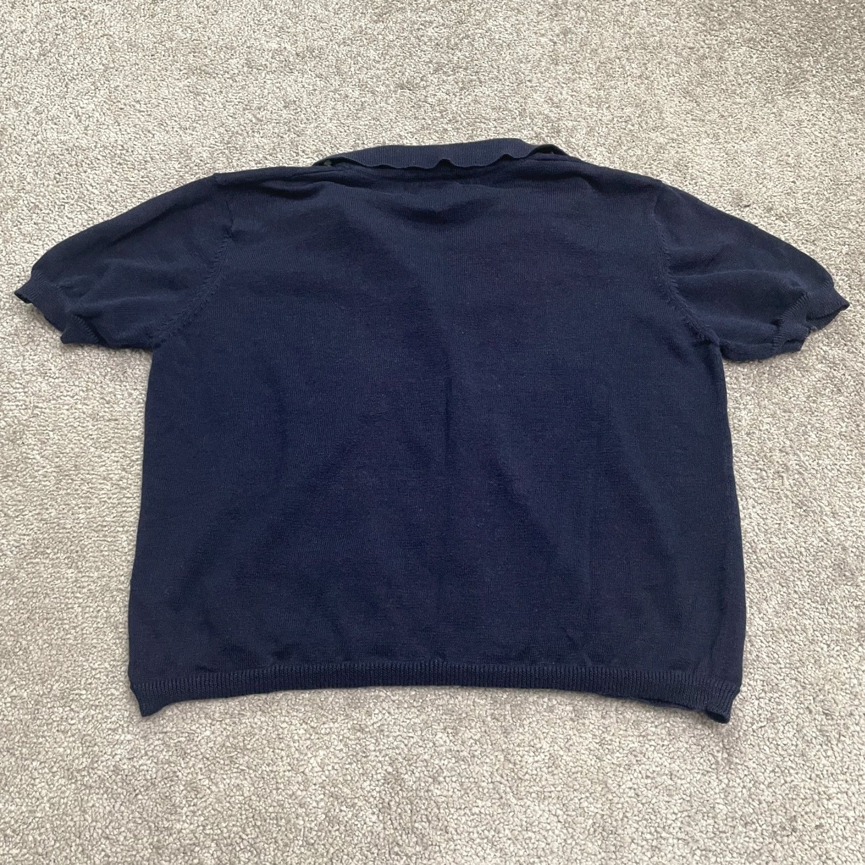Vintage VINTAGE Jonathan Martin Sweater Cardigan Women 10 Blue Embroidered Knit Cotton Ramie Short Sleeve Classic Designer Women Size L / US 10 / IT 46 - 2 Thumbnail