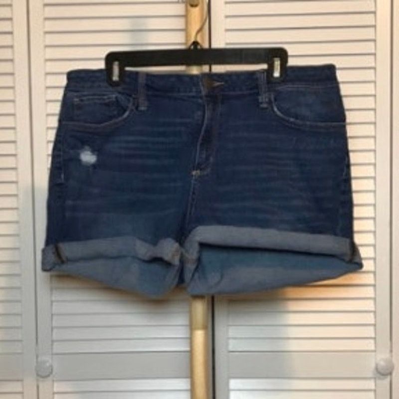 Other A New Approach High-rise Denim Jean Cuffed Hem Shorts 16 Size 38" / US 16 / IT 52 - 1 Thumbnail