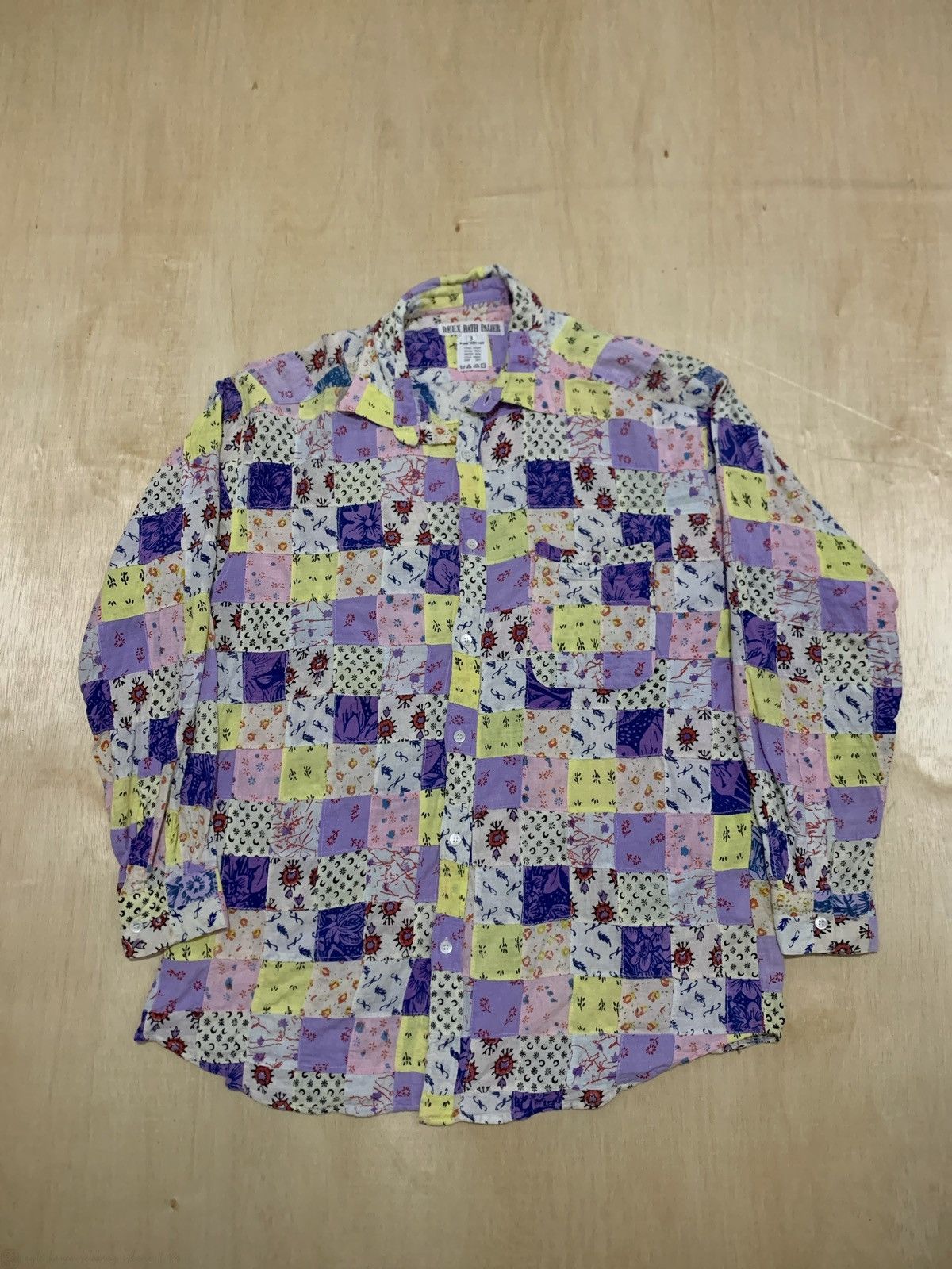 Comme des Garcons × Japanese Brand Vintage D.E.U.X. Bath Palier Patchwork Shirt Size US L / EU 52-54 / 3 - 1 Thumbnail