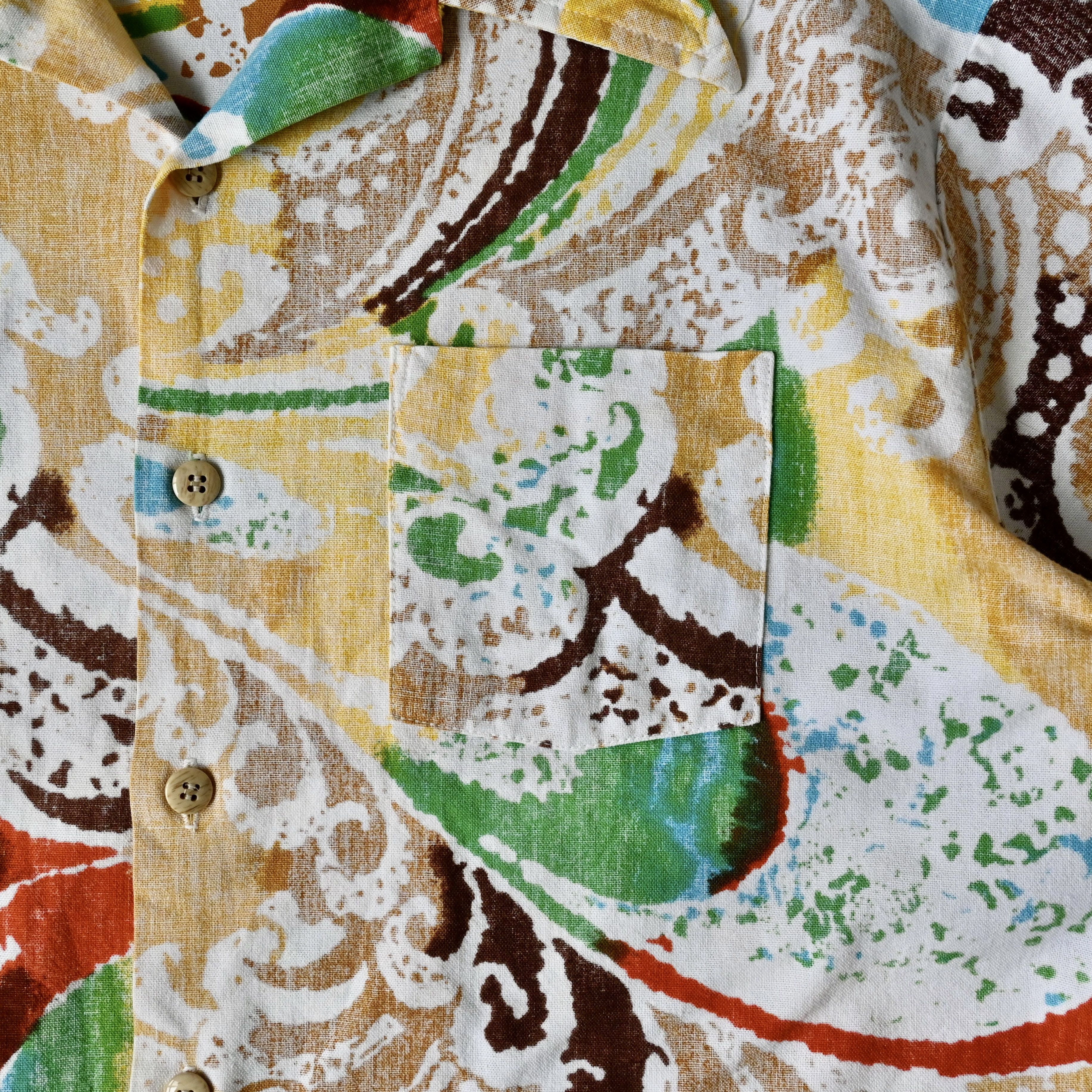 Jantzen VTG 70s Jantzen multi splashed waves cotton Hawaiian shirt Size US XL / EU 56 / 4 - 6 Thumbnail