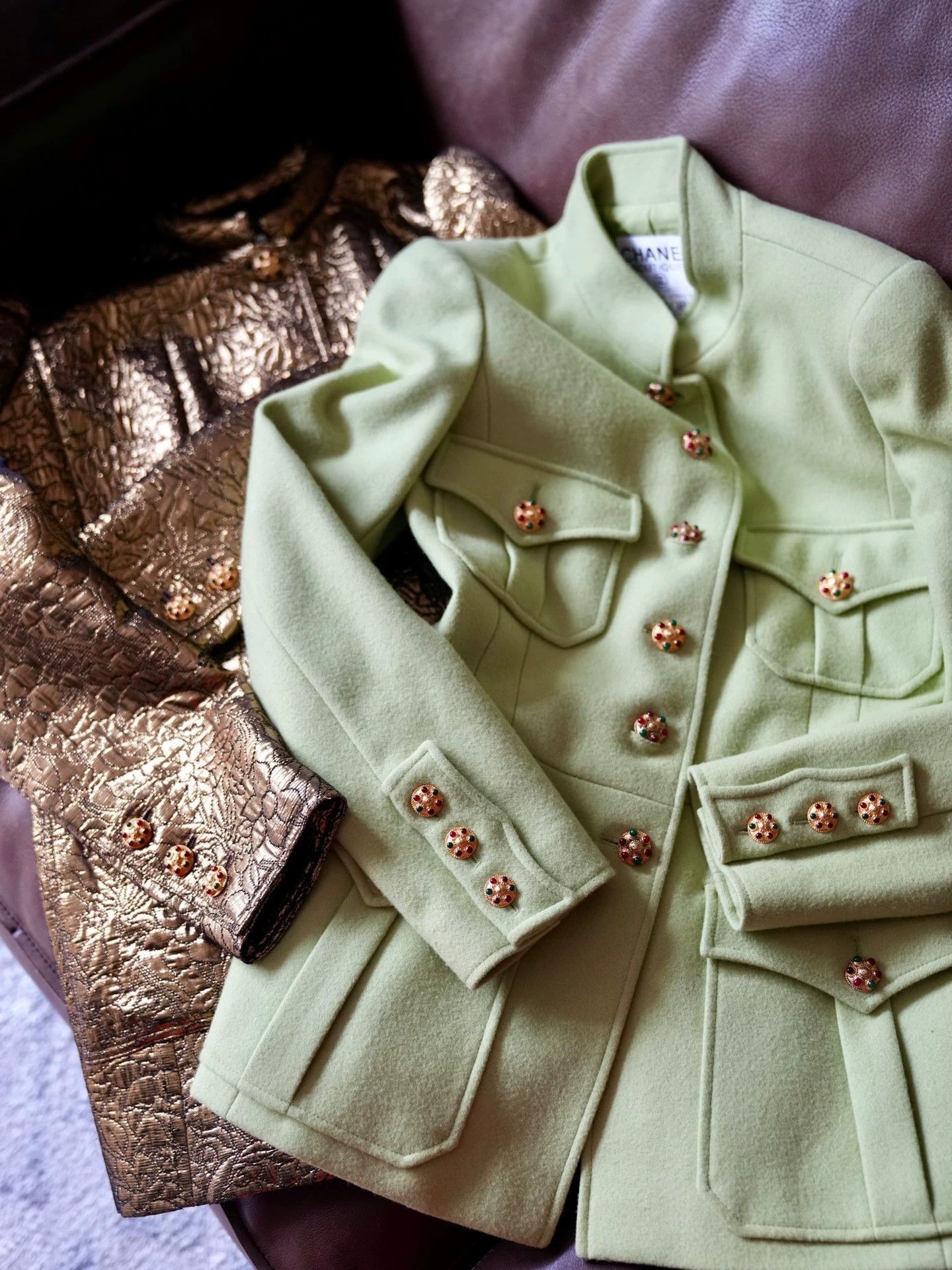 Chanel Chanel 1996 Vintage Apple Green Wool Jacket S Size S / US 4 / IT 40 - 3 Thumbnail