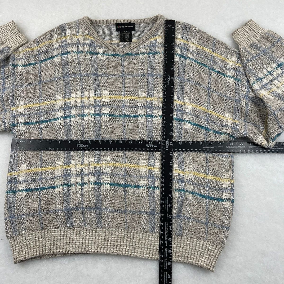 Other Vtg conte de milano sweater xl plaid gray Size US XL / EU 56 / 4 - 4 Thumbnail