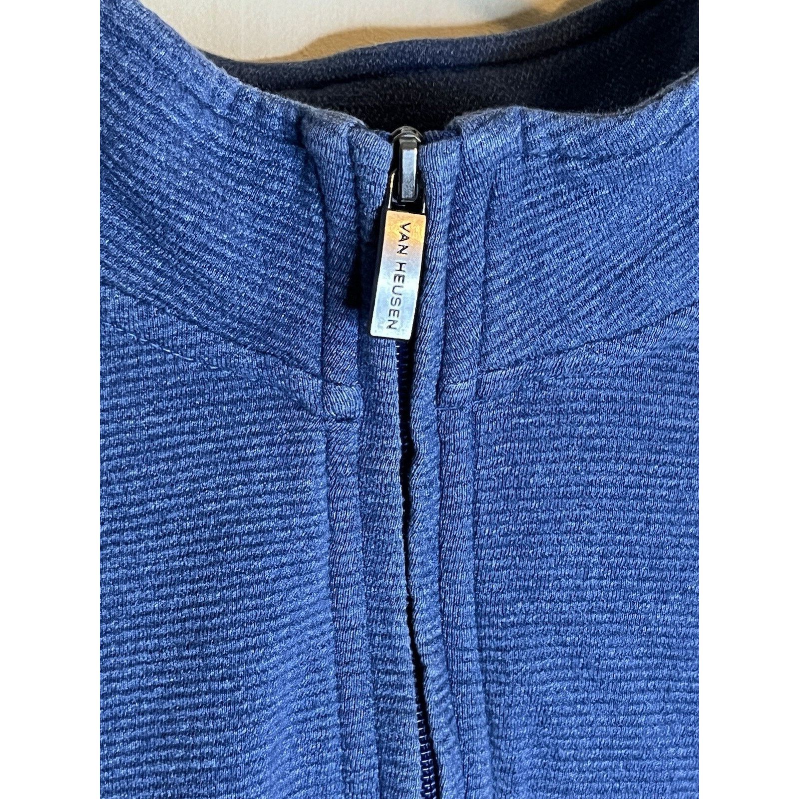 Van Heusen Van Heusen 1/4 Zip Men's XL Blue Long Sleeve Pull Over Size US XL / EU 56 / 4 - 2 Thumbnail