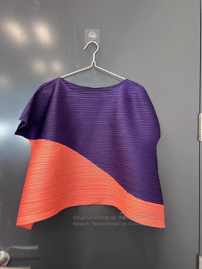 Issey Miyake Issey Miyake Color-Block Short Sleeve Top Size L / US 10 / IT 46 - 1 Thumbnail