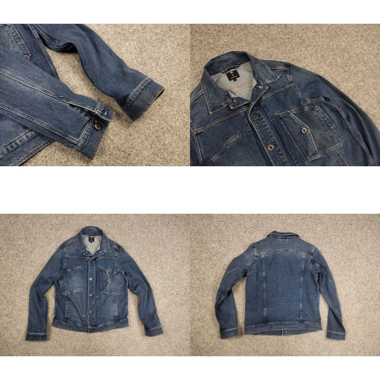 G-Star VINTAGE G Star Raw Scutar Slim Light Faded Blue Pocket Denim Jacket Mens Jacket Denim blue 64 cm 65 cm 41 cm 50 cm - Size US S / EU 44-46 / 1 - 8 Thumbnail