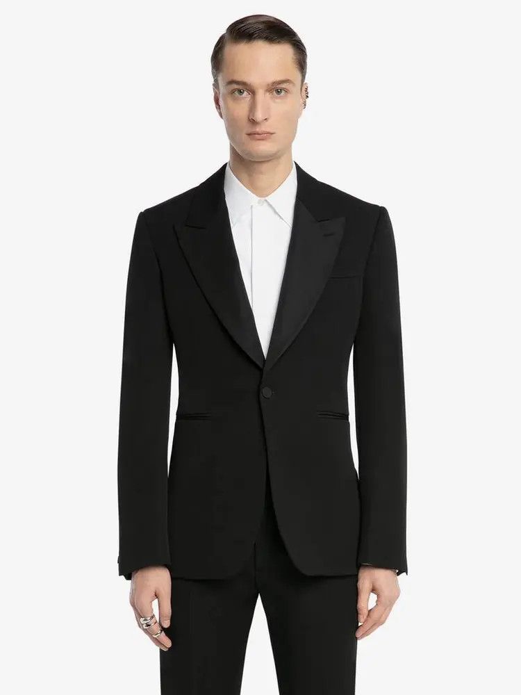 Alexander McQueen o1w1db10925 Large Lapels Tailored Jacket in Black Size US M / EU 48-50 / 2 - 2 Thumbnail