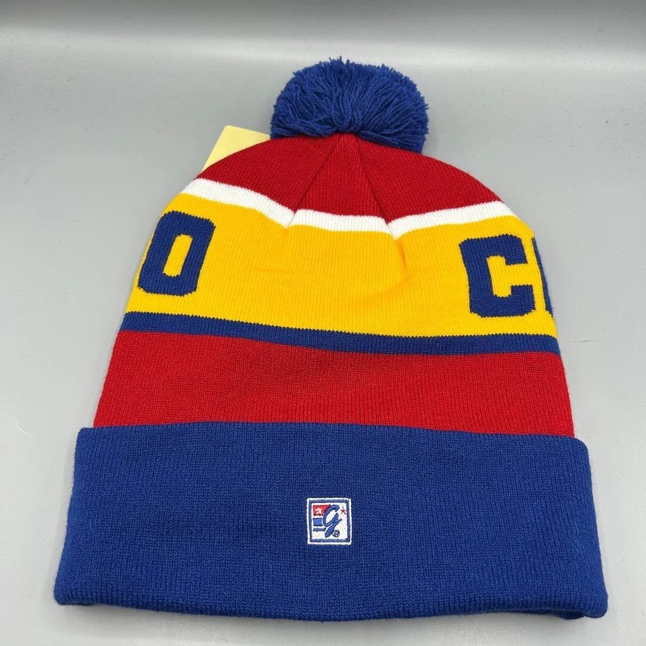 The Game Colorado Flag Hat Men Blue Red Cuffed Beanie Pom Pom Size ONE SIZE - 2 Thumbnail