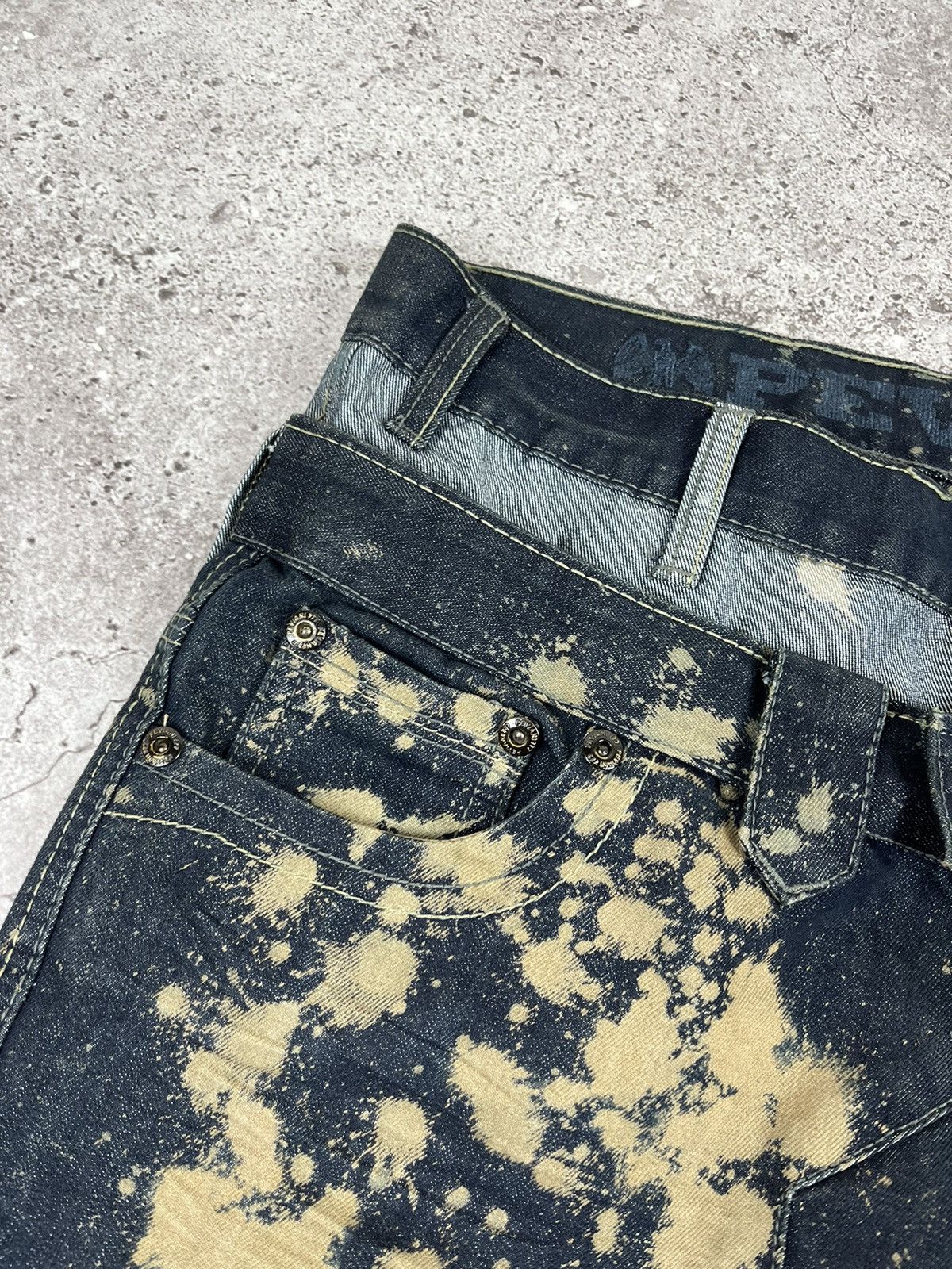 Japanese Brand Avante Garde Double Waisted Painted Denim Oants Size US 36 / EU 52 - 6 Thumbnail