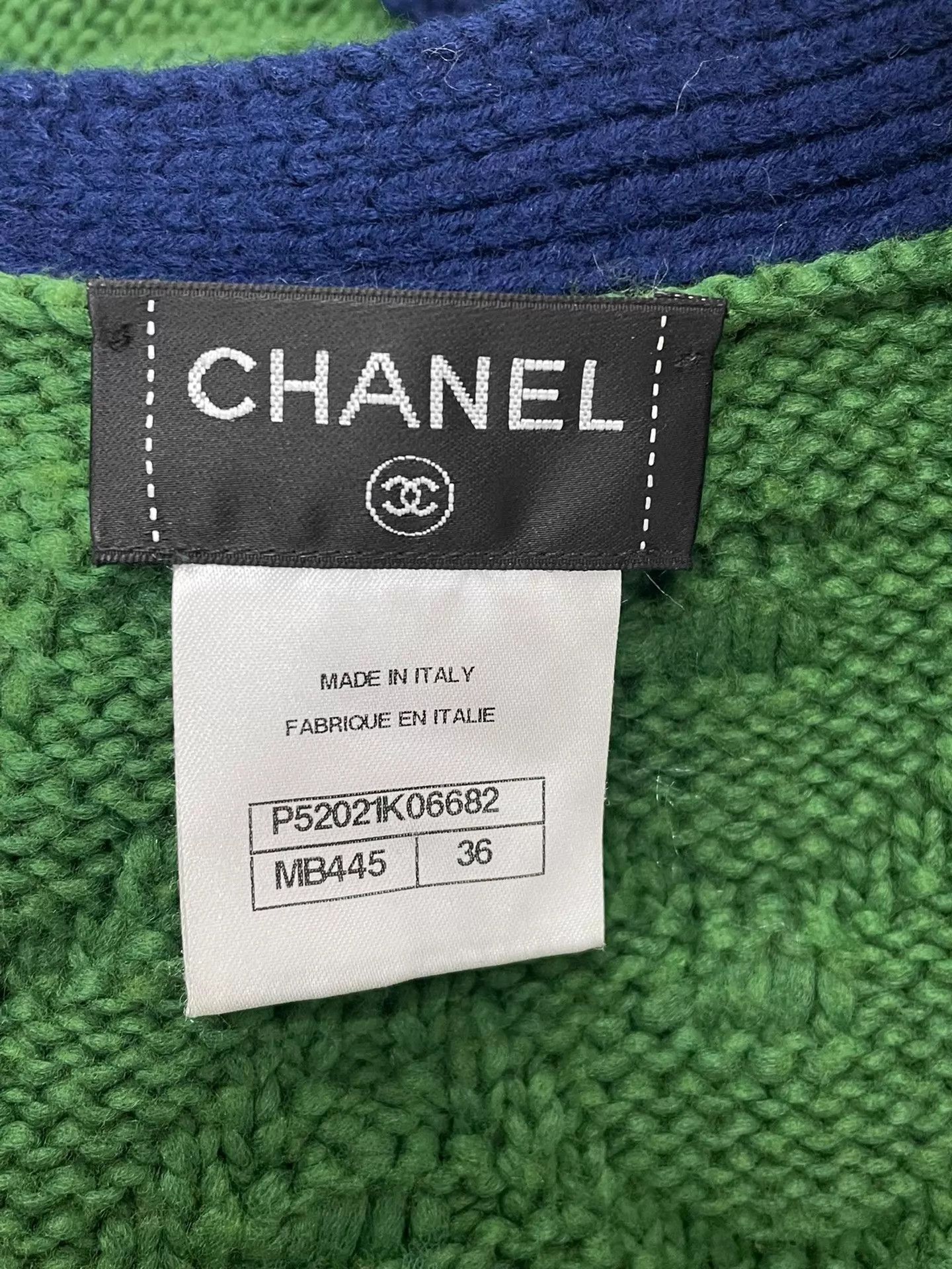 Chanel Chanel Salzburg Green Blue Trim Daisy Knit Cardigan Size 36 Size XS / US 0-2 / IT 36-38 - 4 Thumbnail