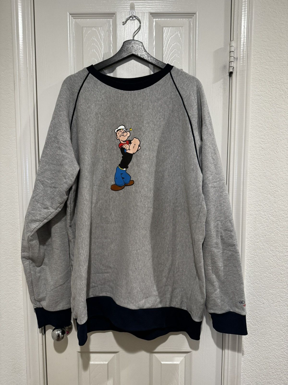 image of Noah X Popeye Sweatshirt in Grey, Men's (Size 2XL)